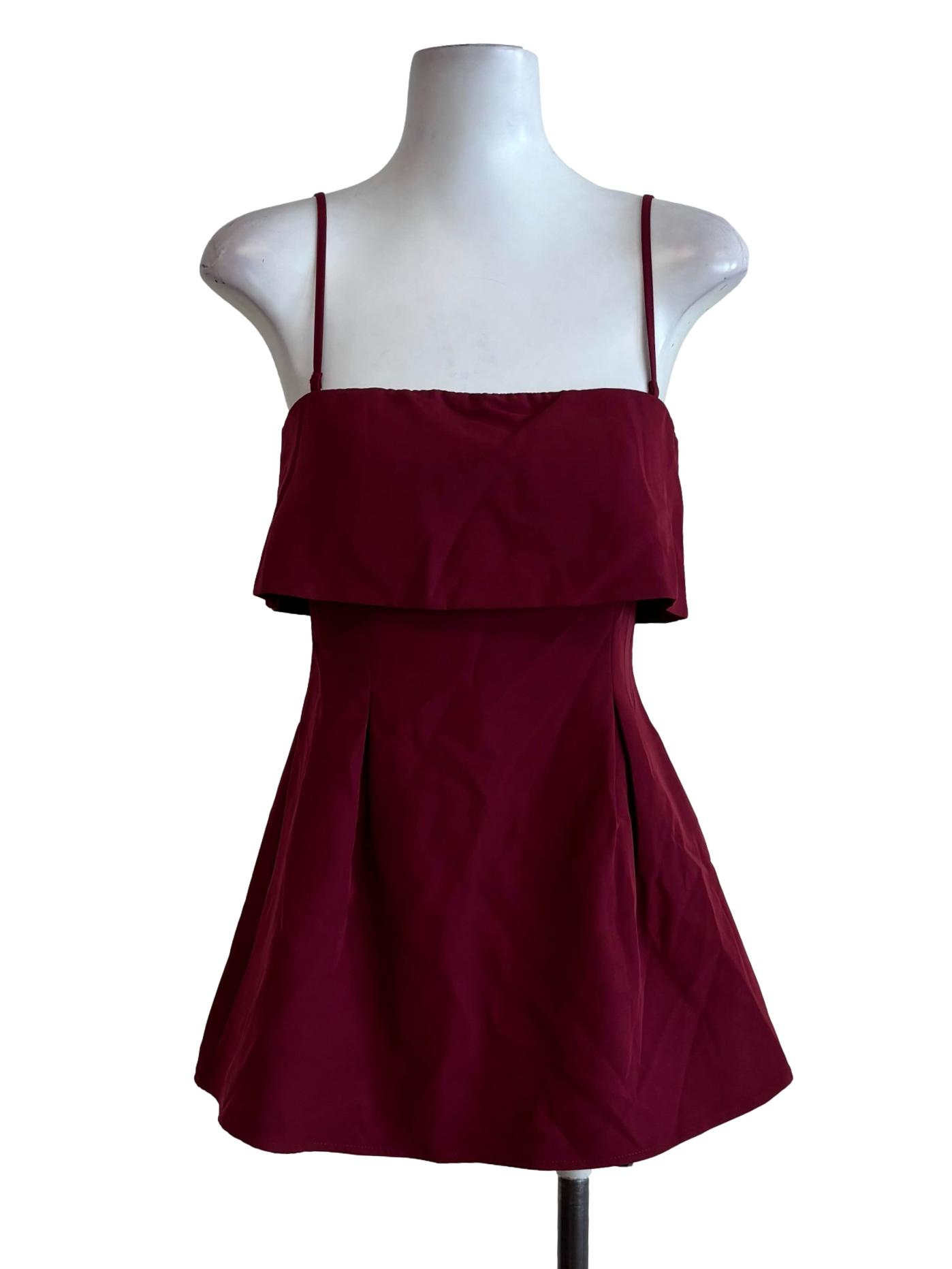 Carmine Red Spaghetti Strap Cami Top