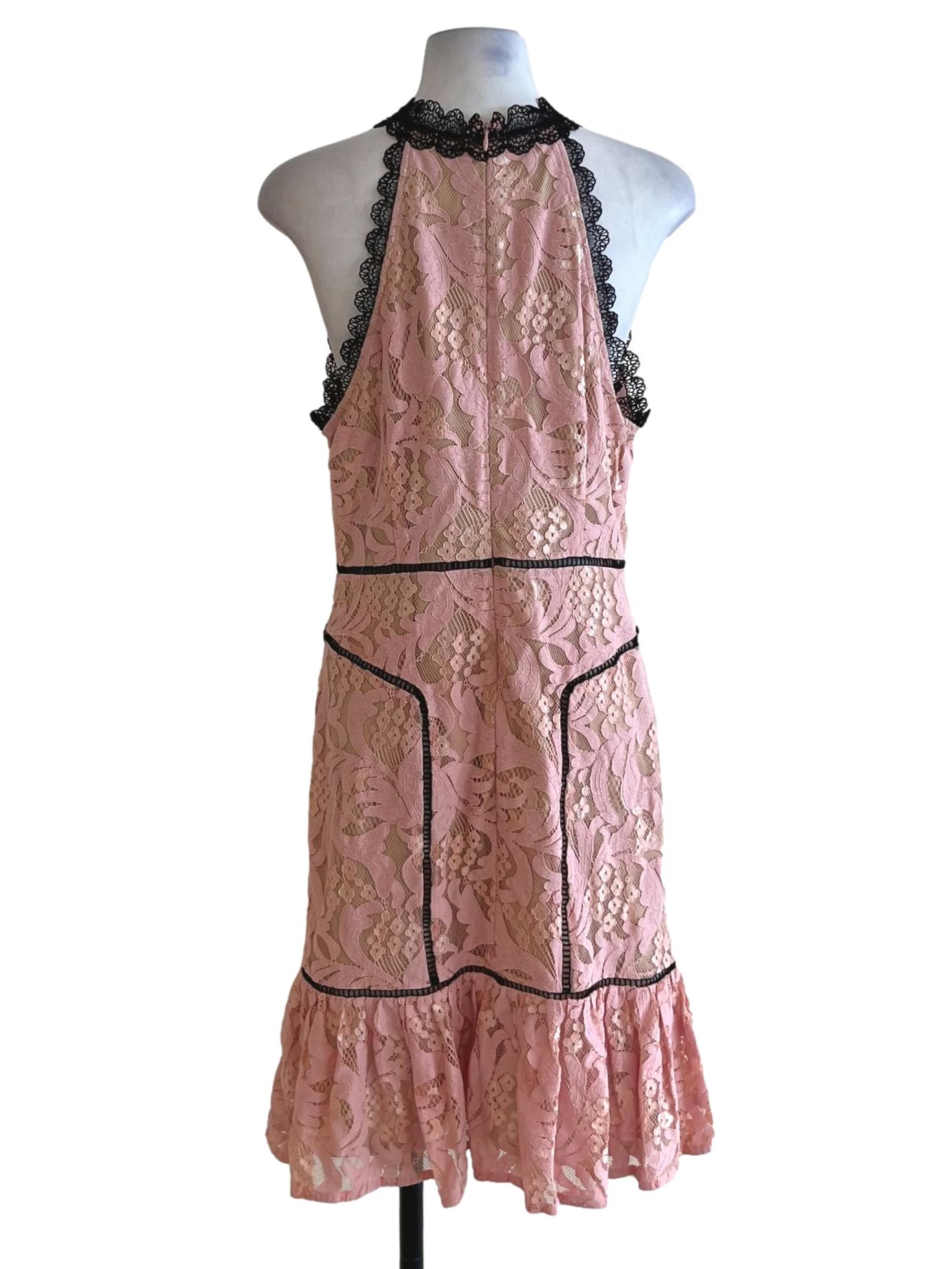 Blush Pink Lace A-Line Dress