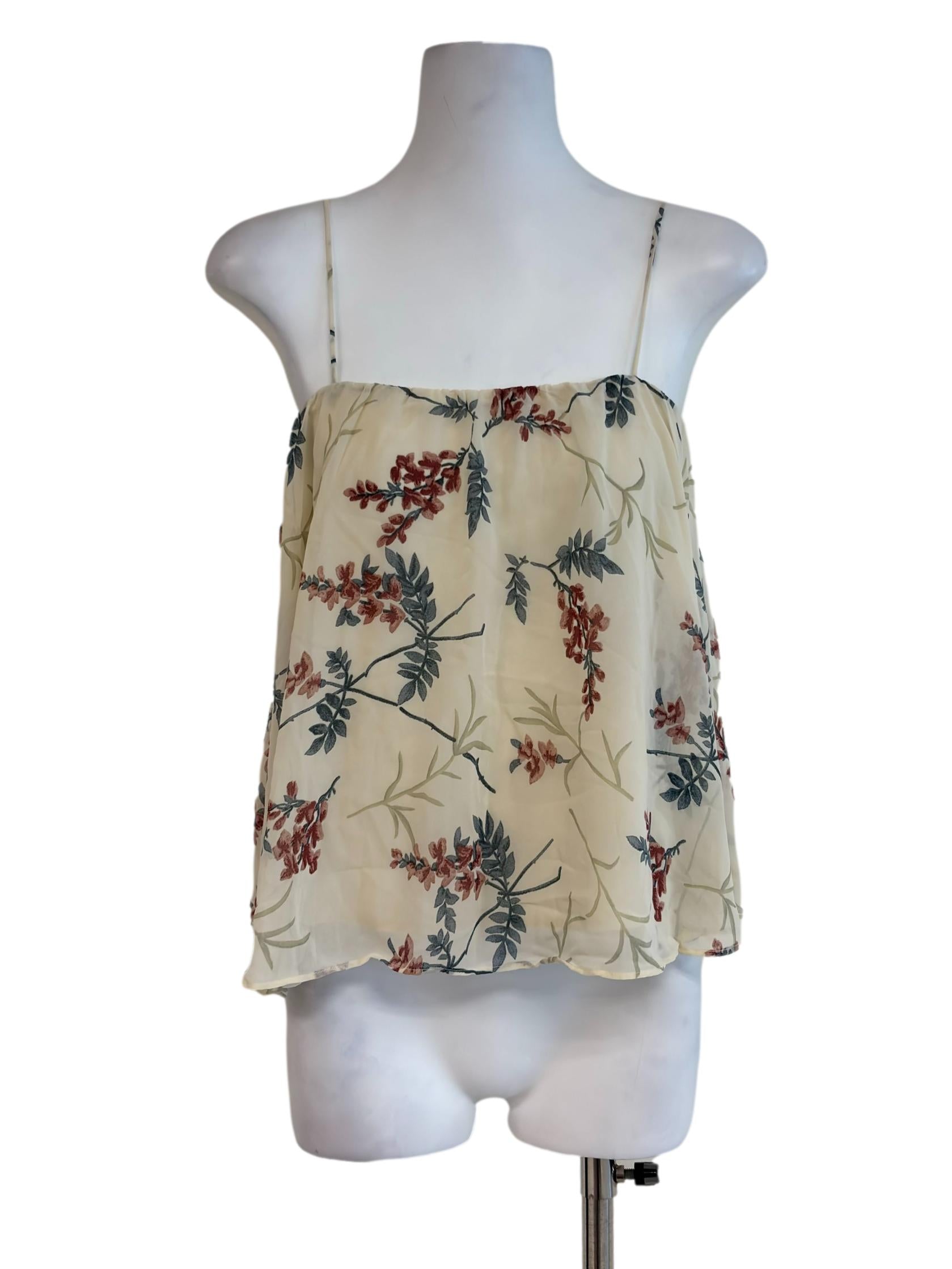 Light Beige Floral Cami Top