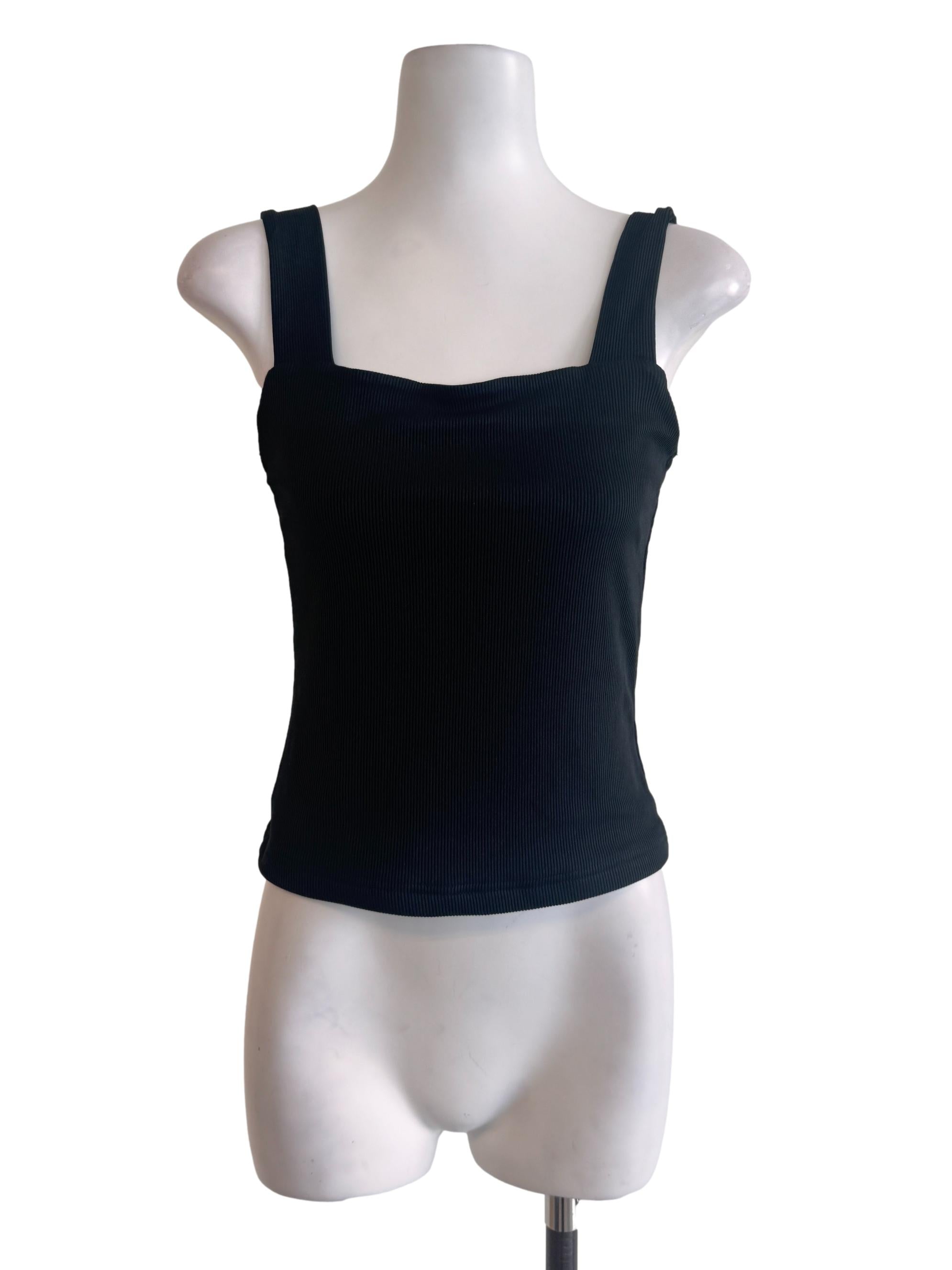 Black Textured Tank Top