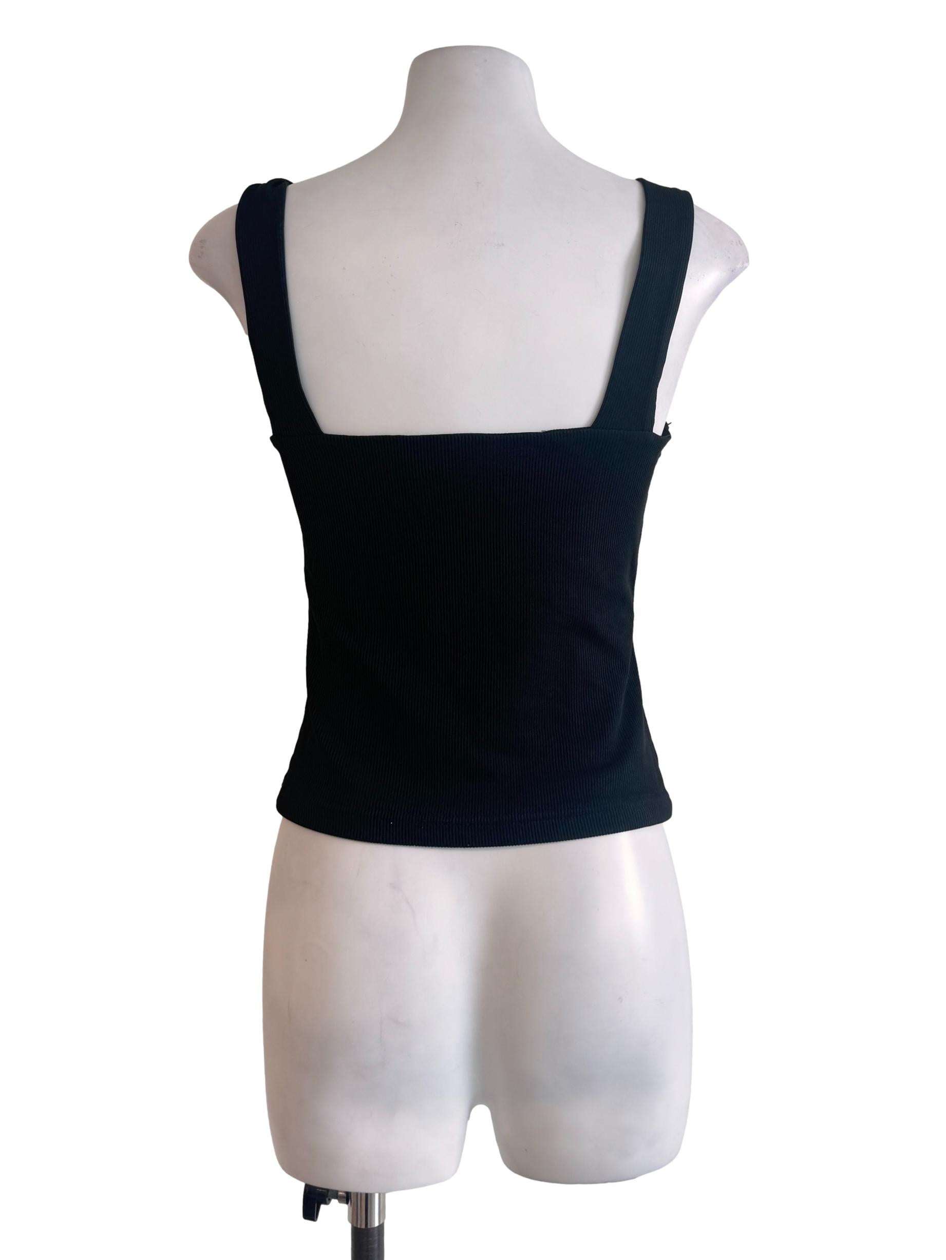 Black Textured Tank Top