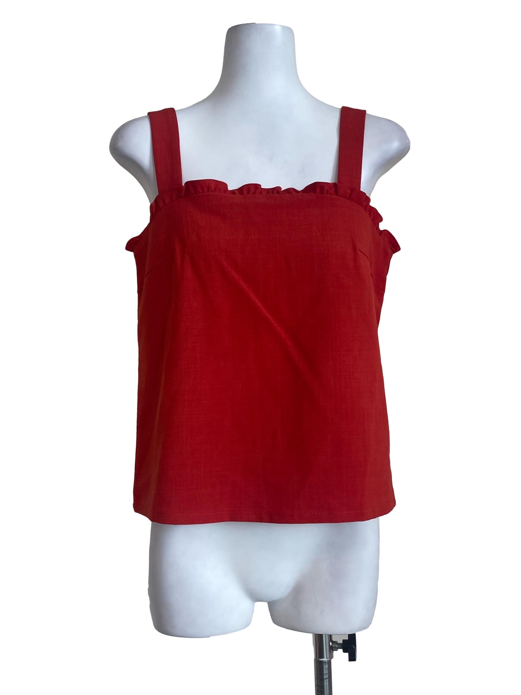 Orange Ruffle Dolly Top