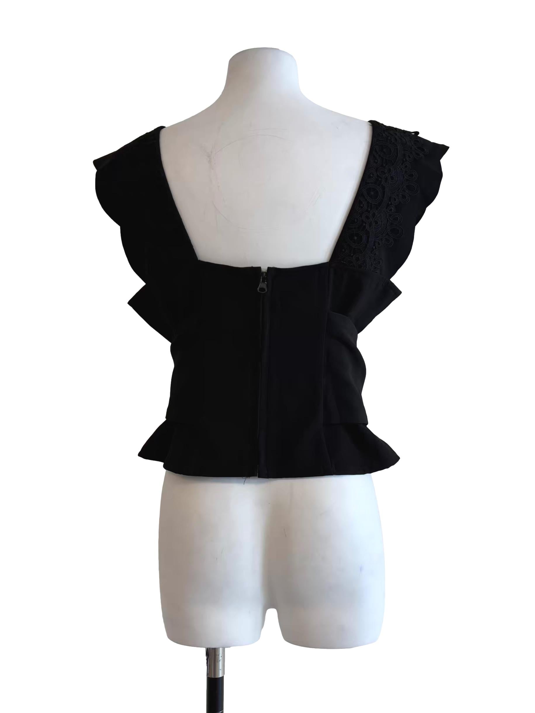 Jade Black Sleeveless Blouse