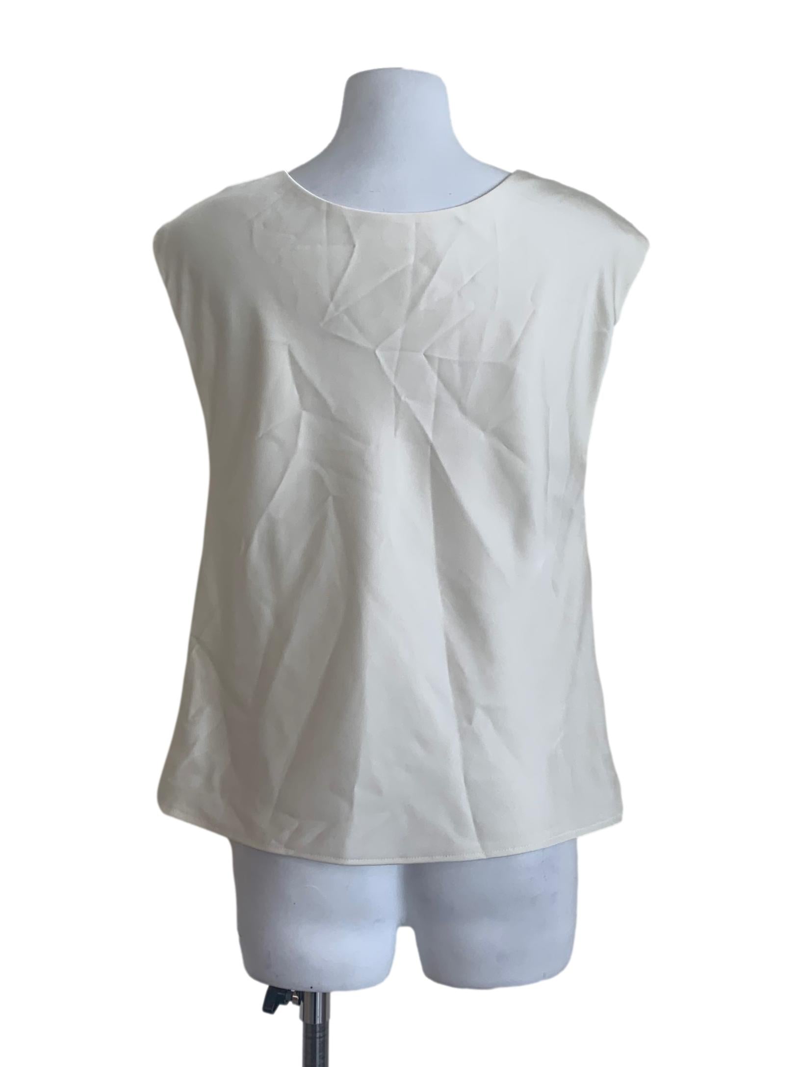 Pearl White Round Neck Top