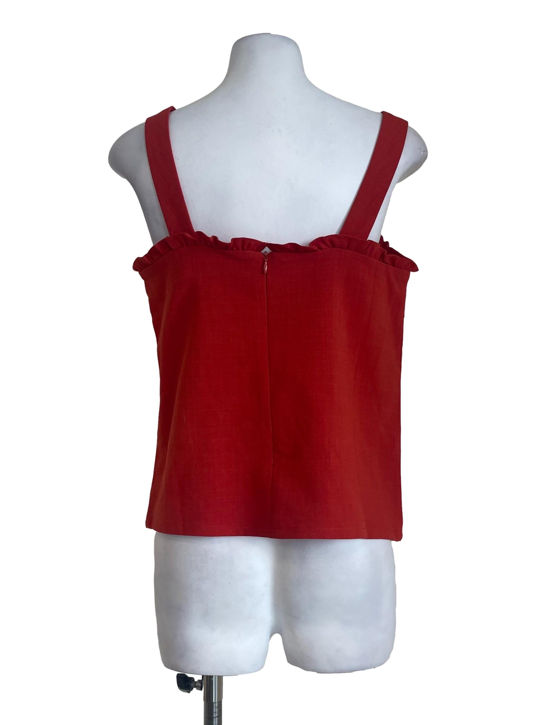Orange Ruffle Dolly Top