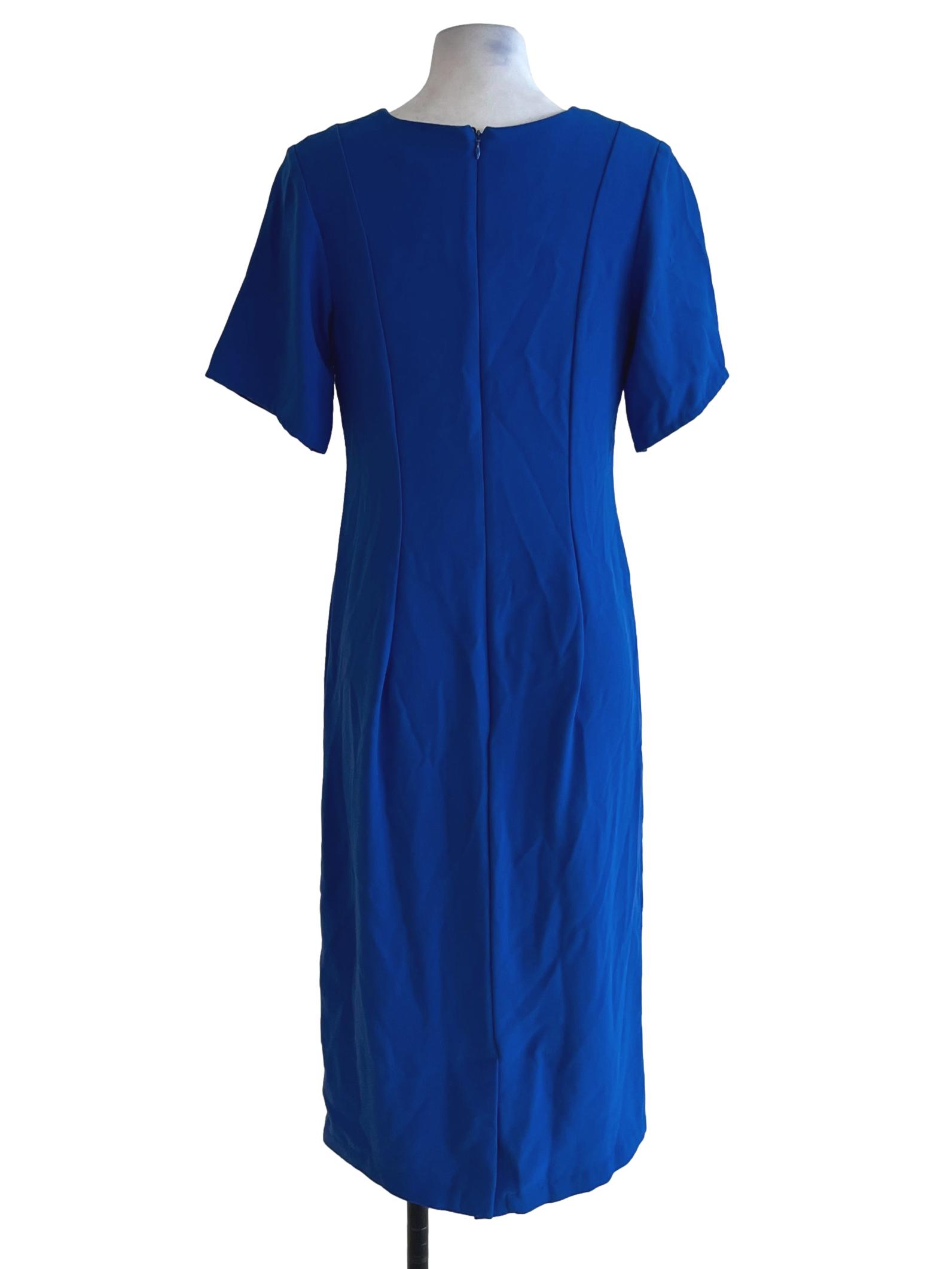 Cobalt Blue Jewel Neckline Empire Dress