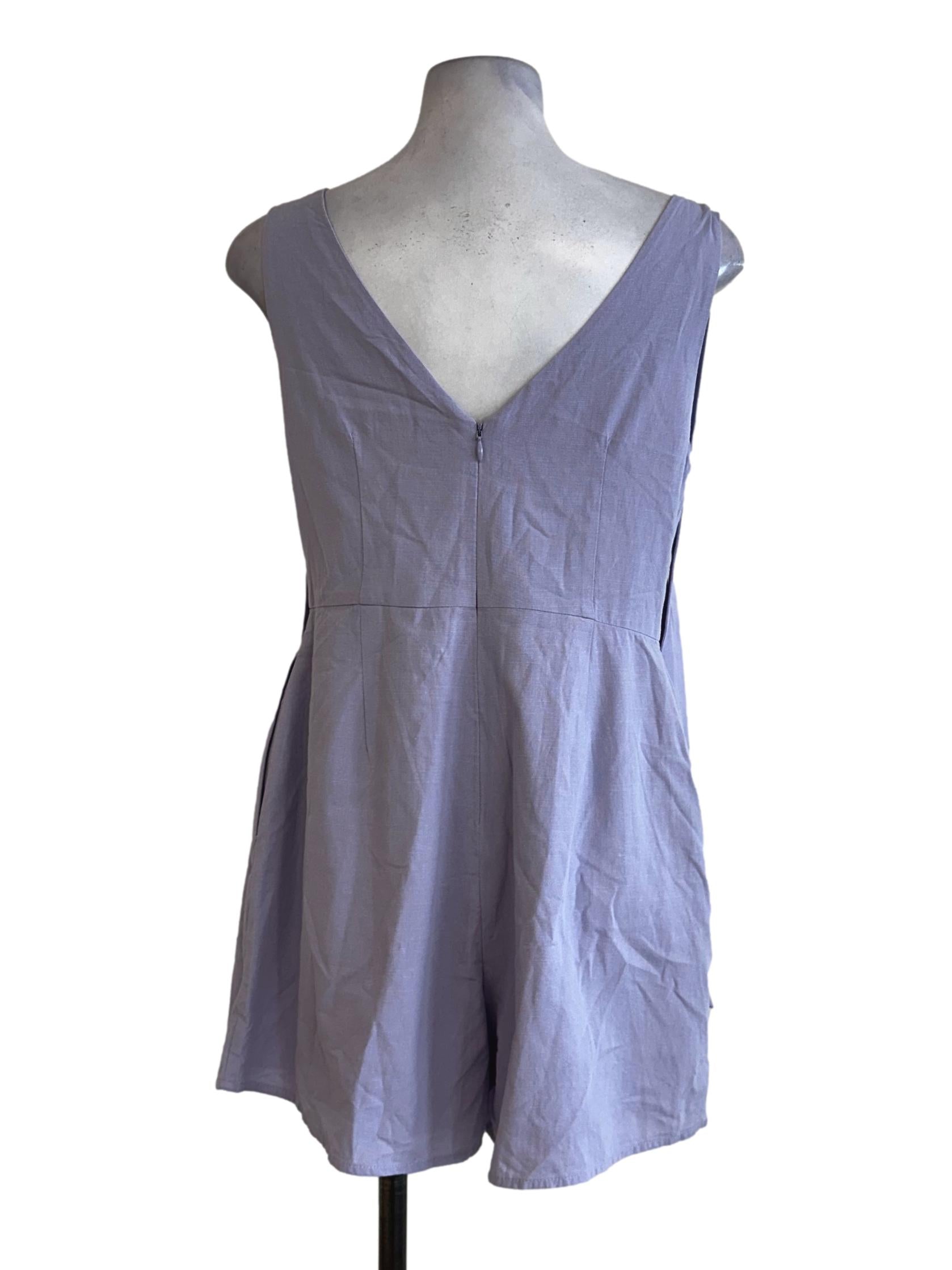 Lilac Purple Linen Rompers LB