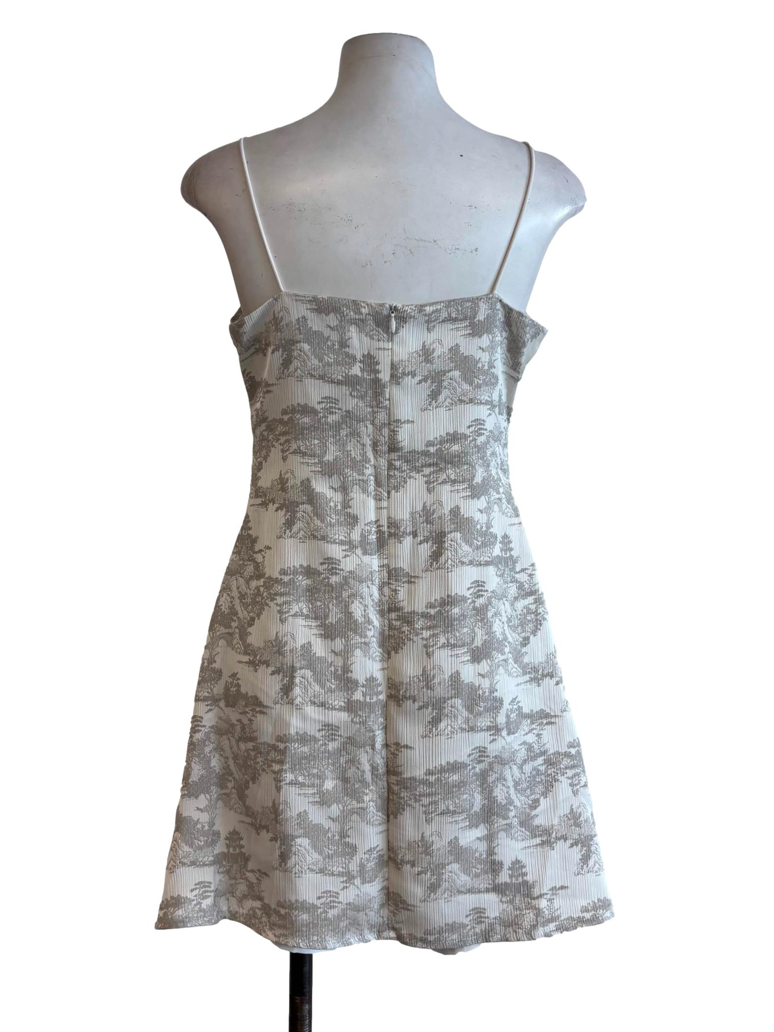 White Bone Grey Patterned Dress