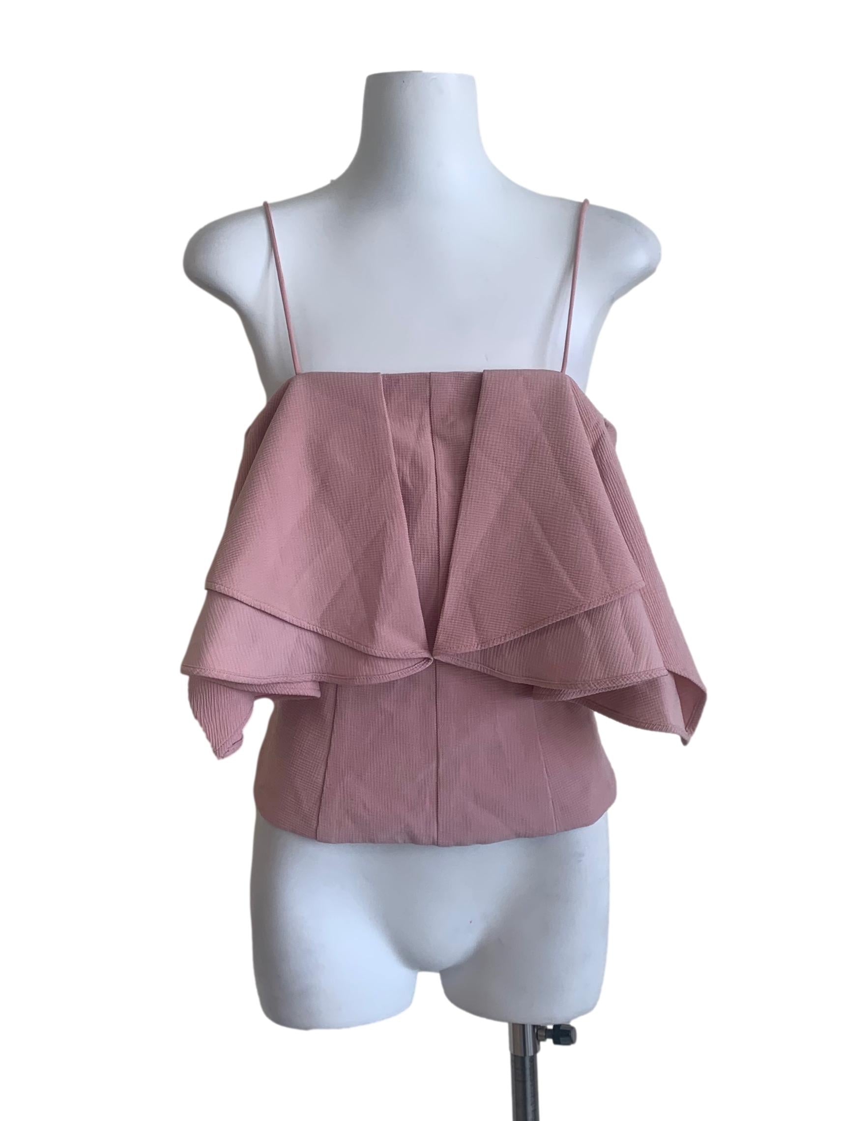 Crepe Pink Spaghetti Strap Top