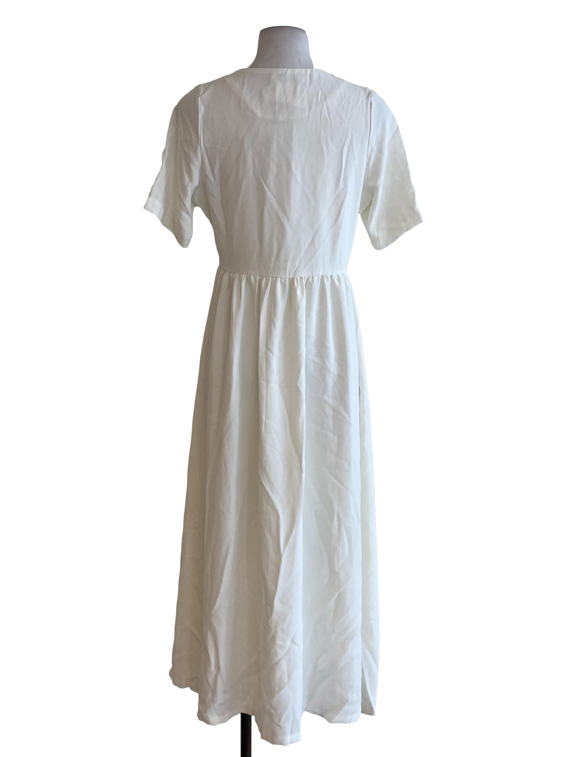 White Button Down Empire Dress