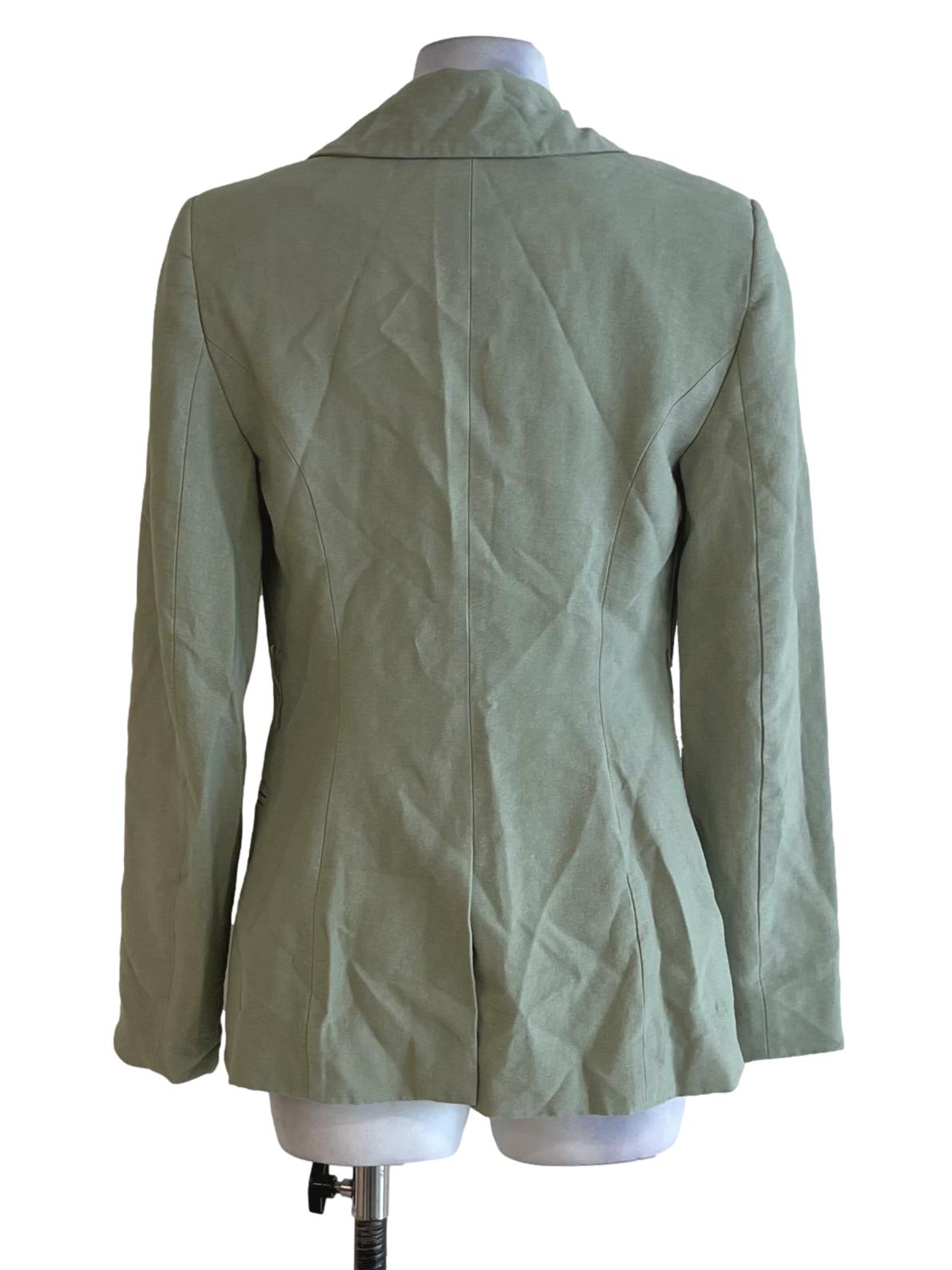Olive Green Notched Neckline Single-Breasted Blazer