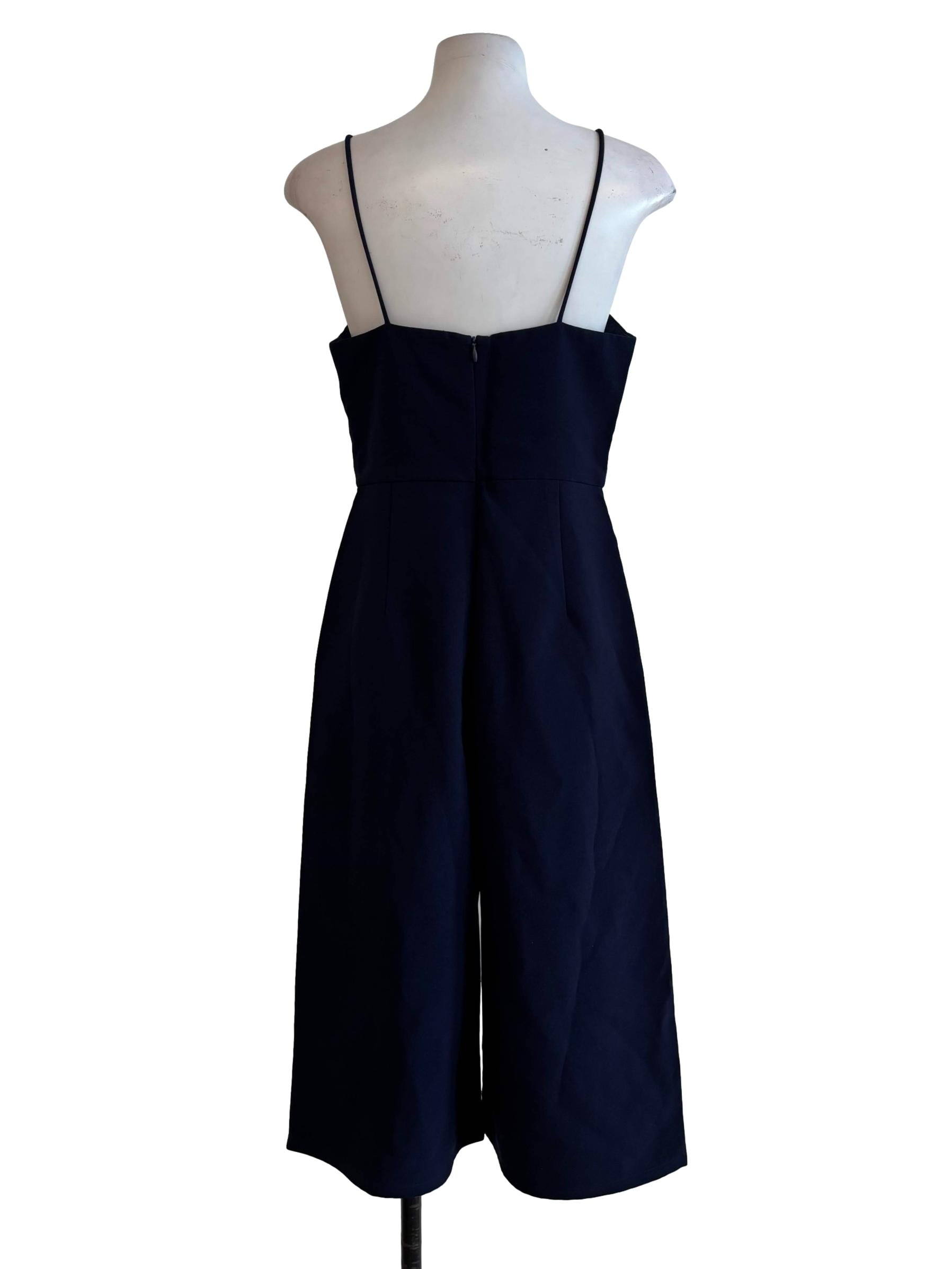 Navy Blue Spaghetti Strap Sweetheart Jumpsuit