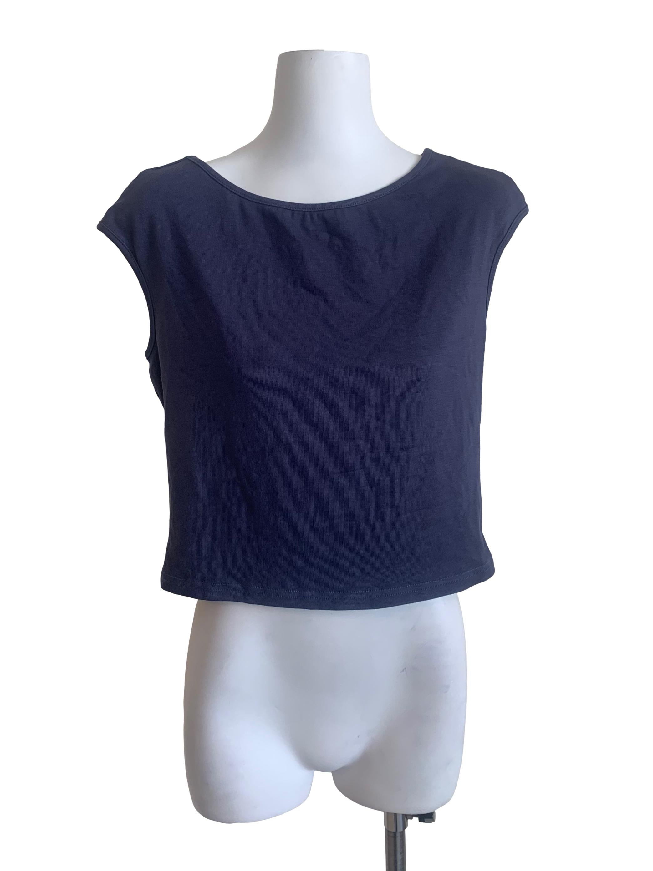 Indigo Blue Boat Neck Top