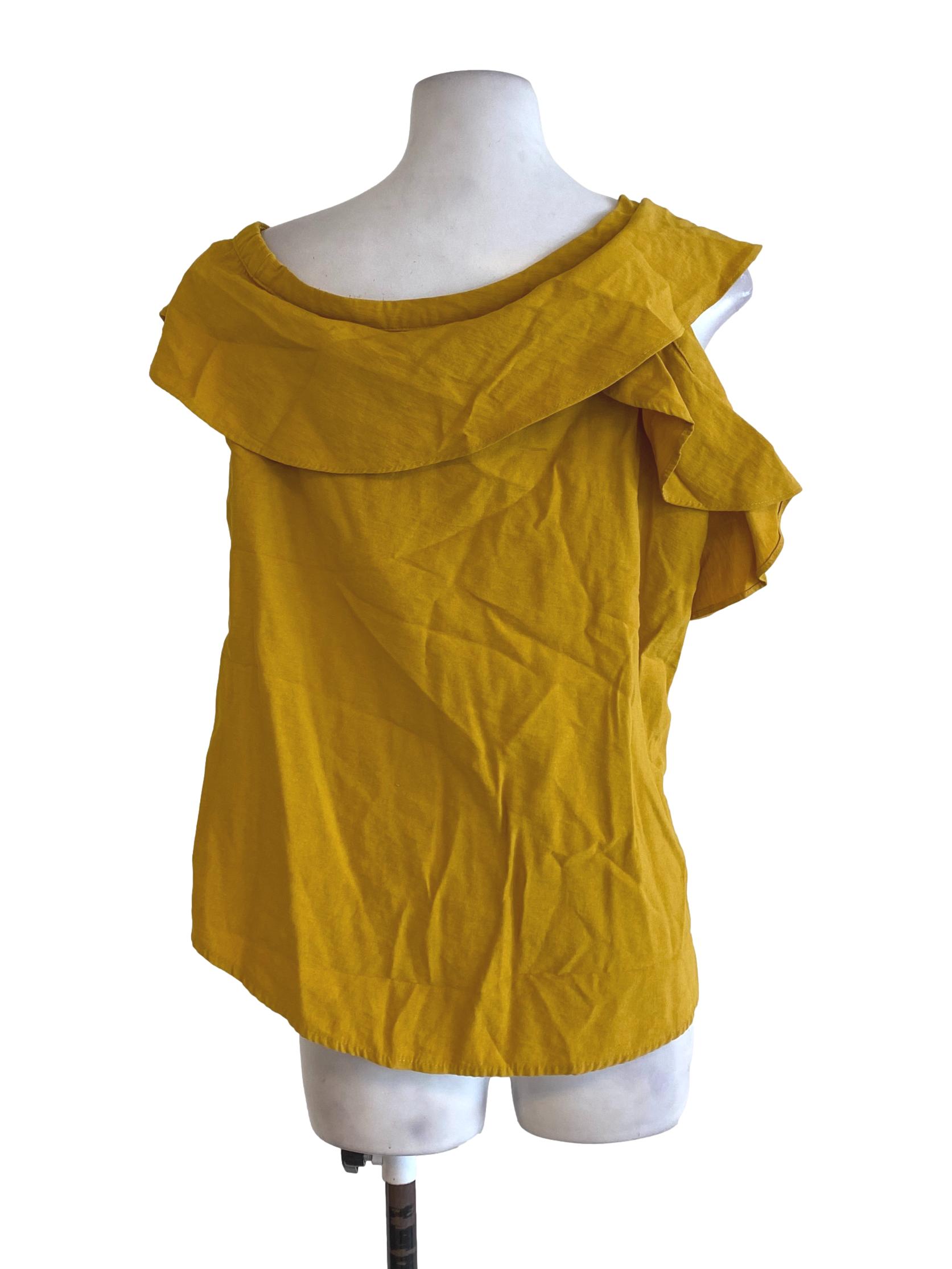 Mustard Ruffle Top