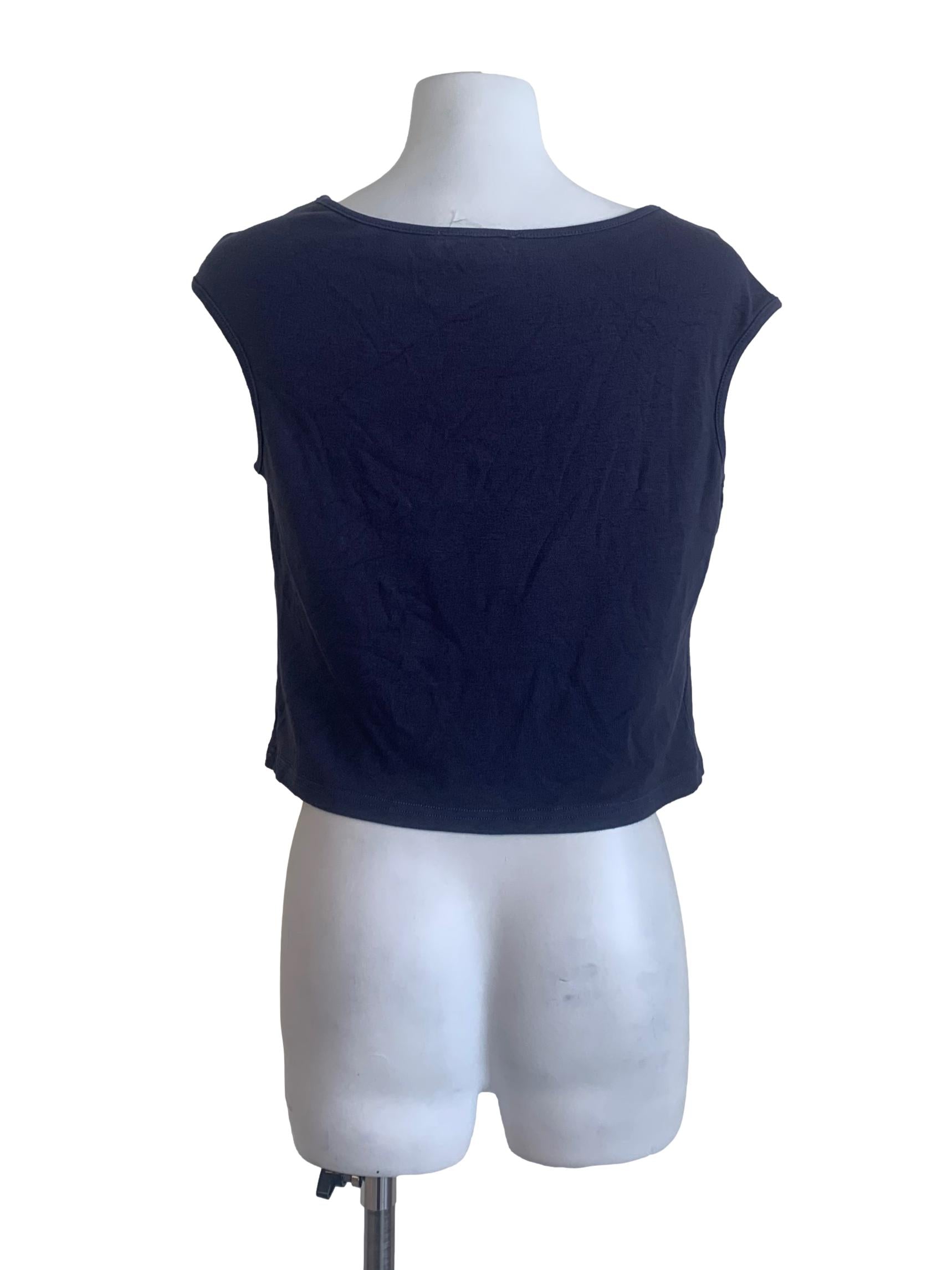 Indigo Blue Boat Neck Top