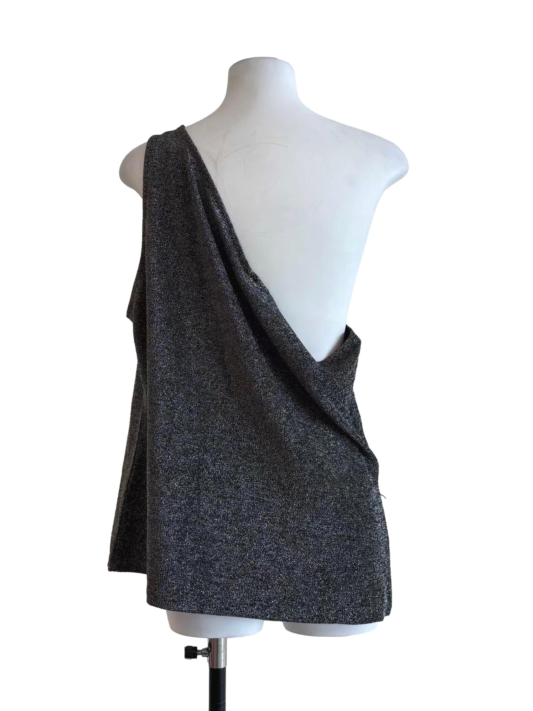 Midnight Black One Shoulder Top