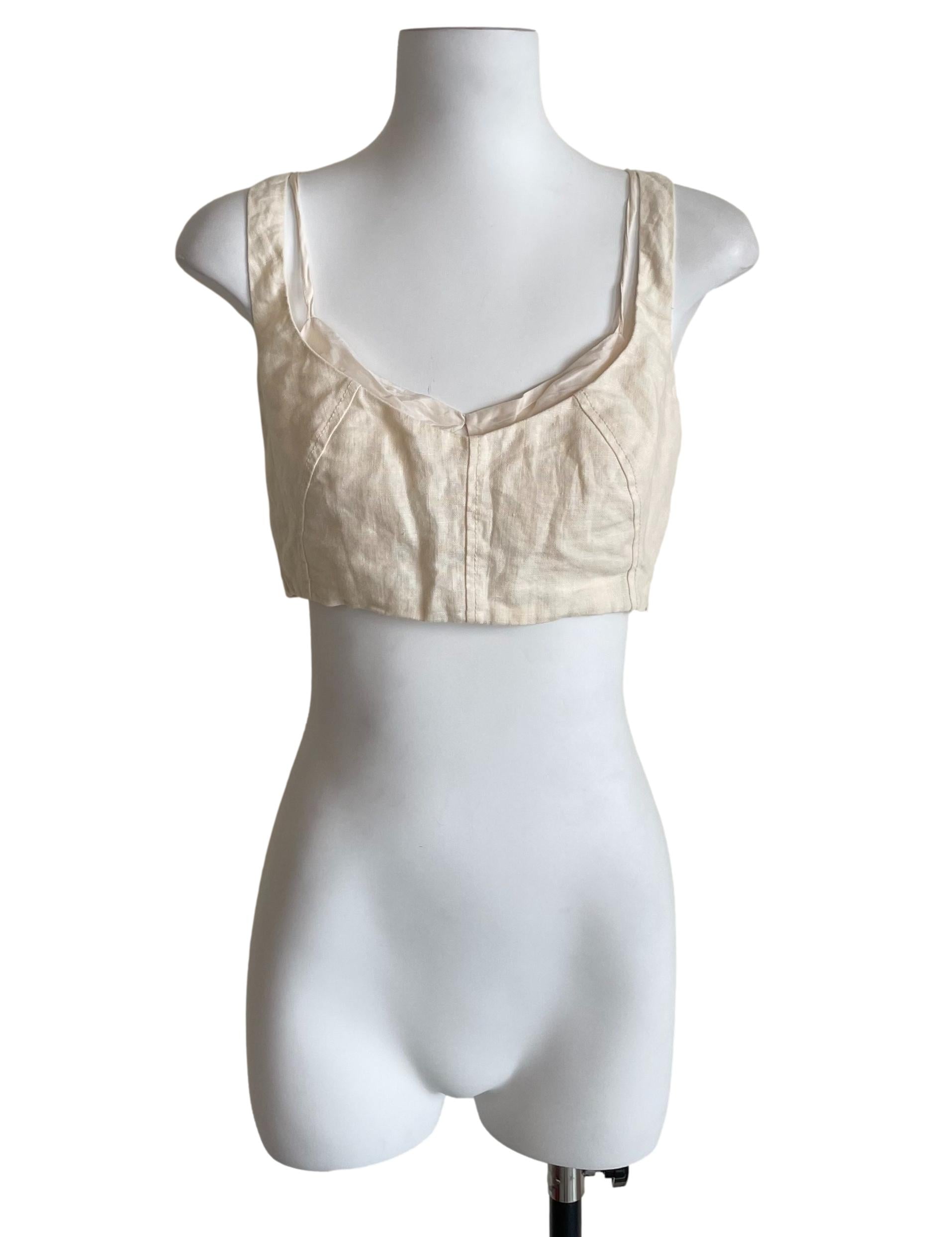 Off White Crossed Straps Tube Top