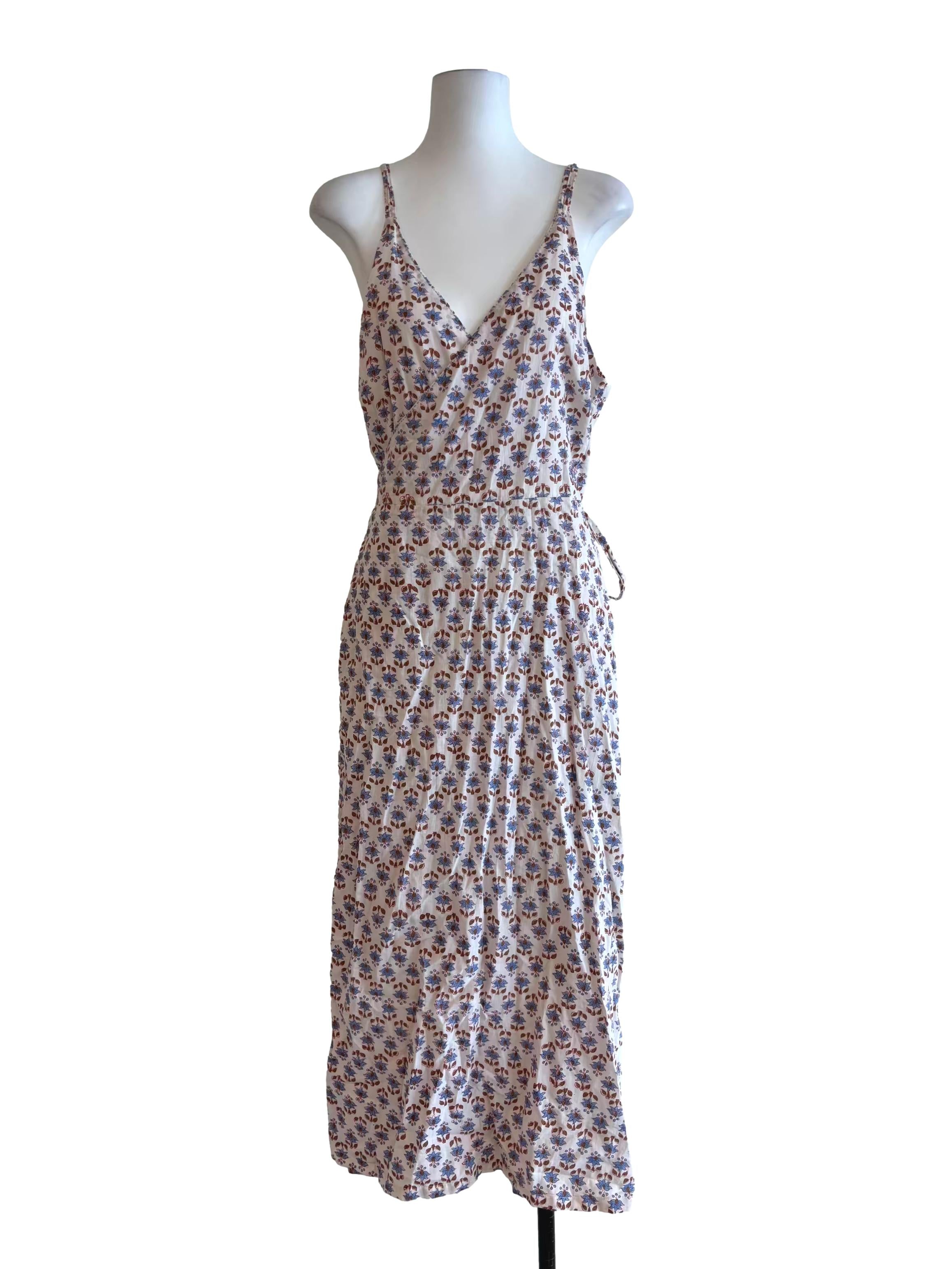 Alabaster White Floral Wrap Dress