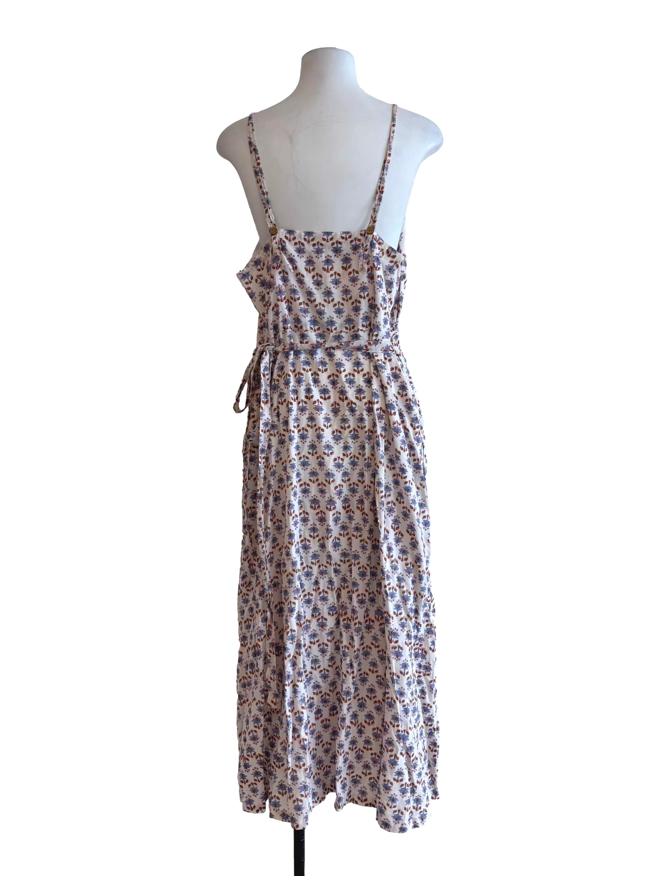 Alabaster White Floral Wrap Dress