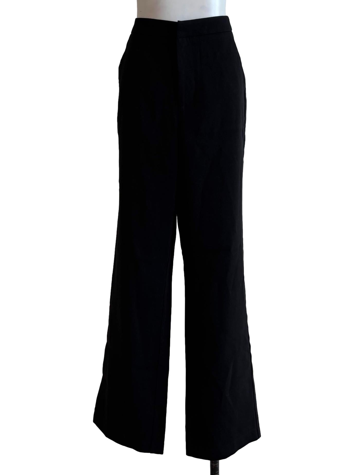 Jet Black Straight Cut Pants