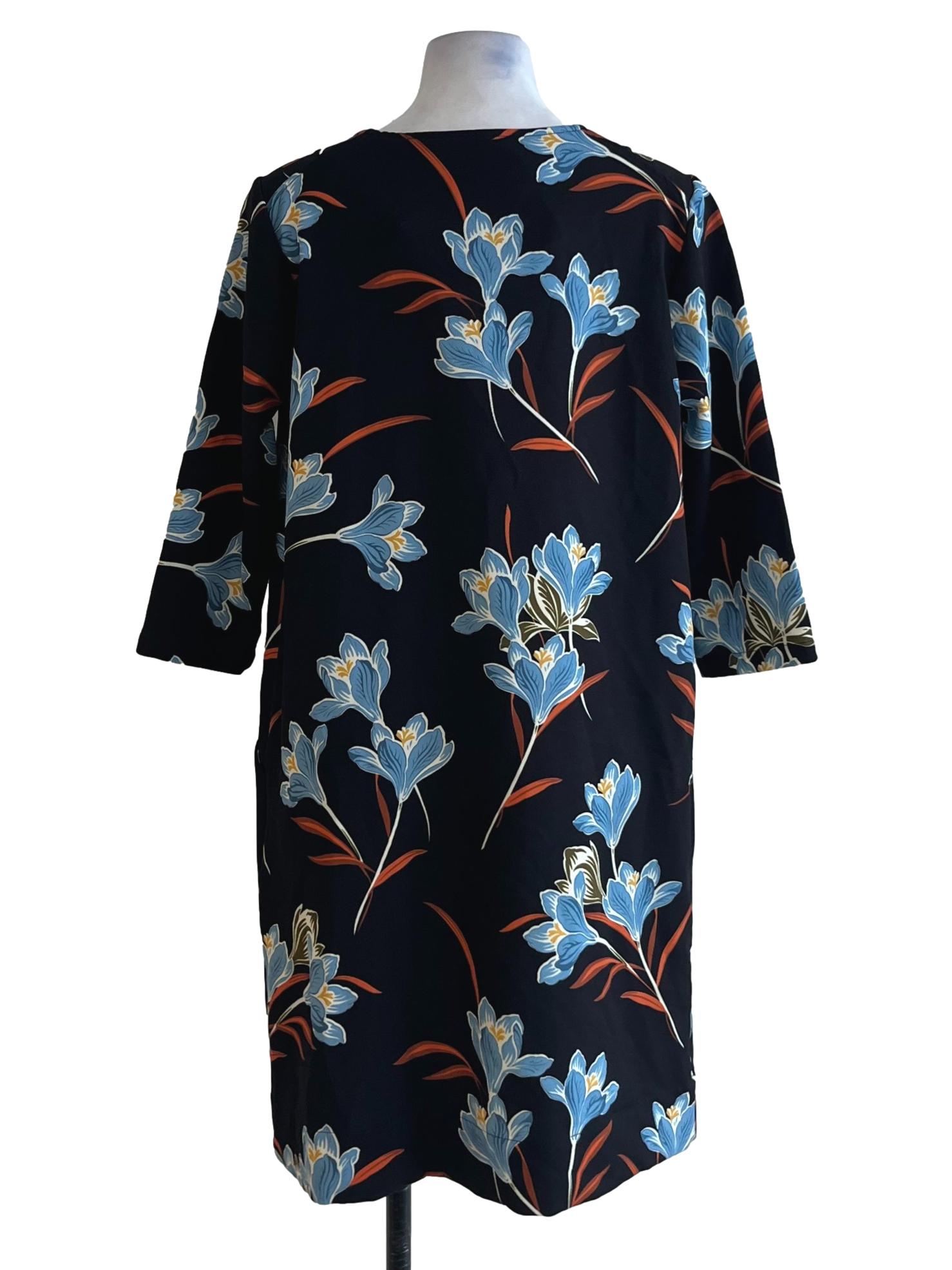 Black Floral Empire Dress