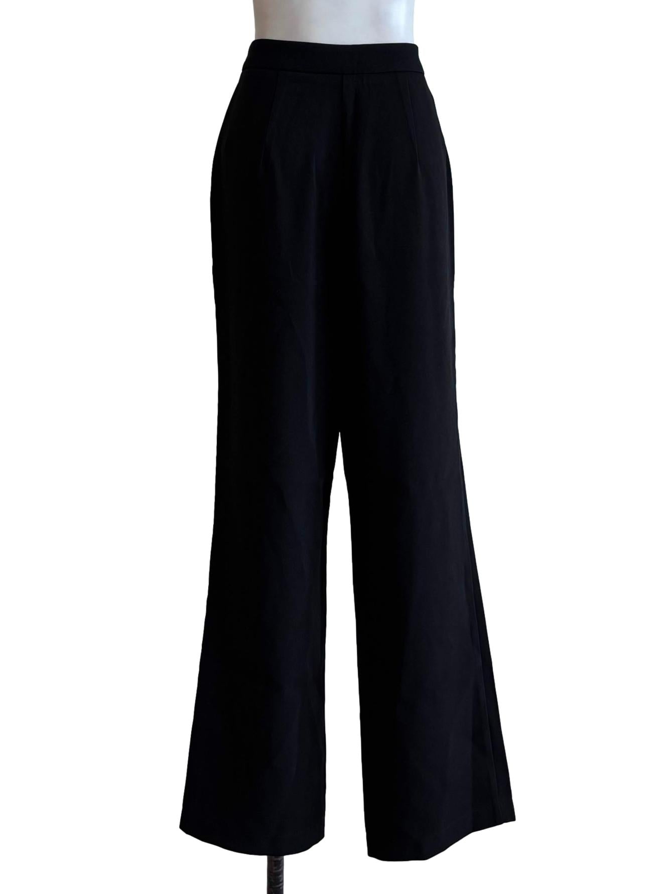 Jet Black Straight Cut Pants