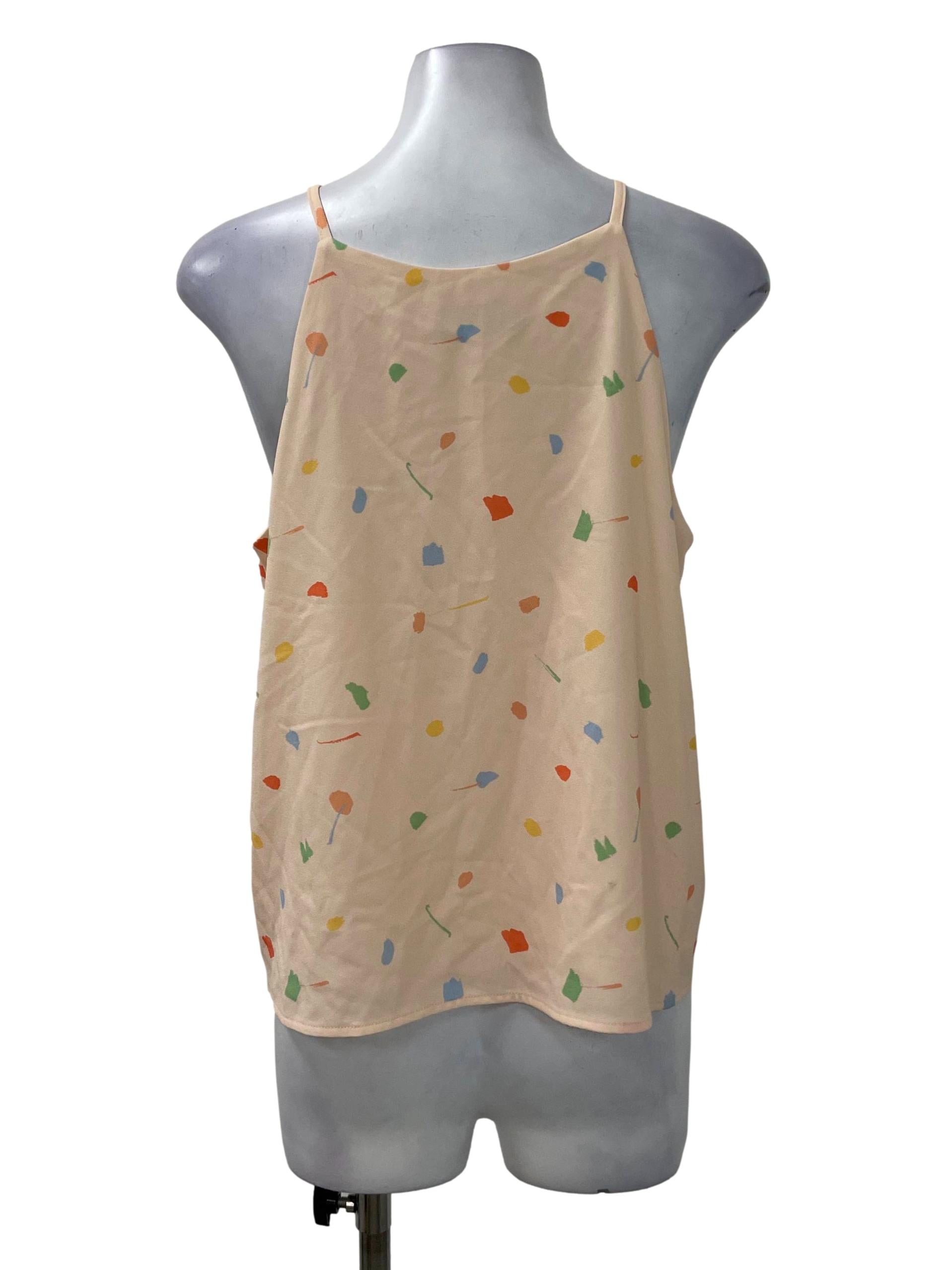 Orange Patterned Halter Top