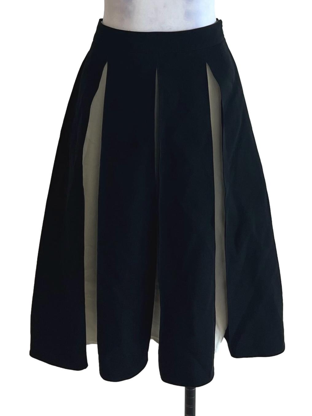 Black High-Waisted A-Line Skirt