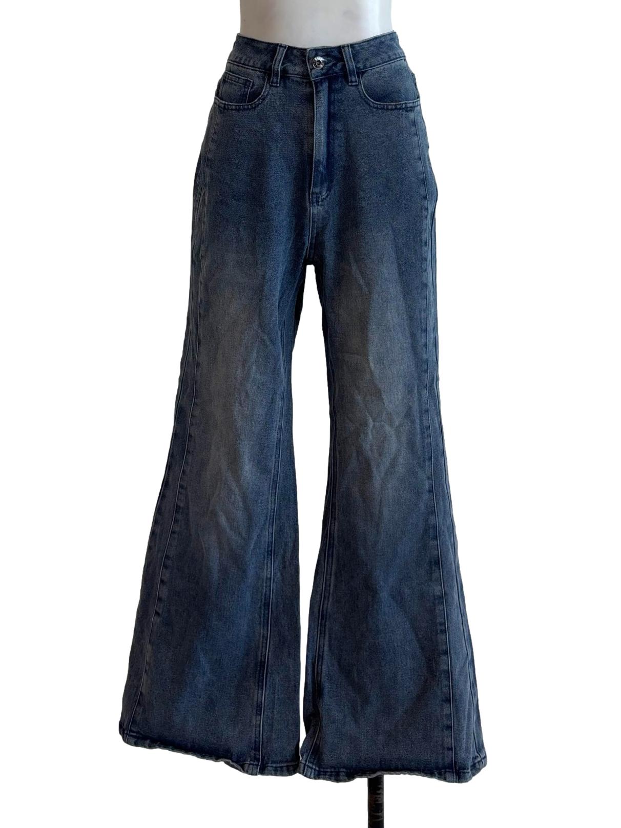 Denim Blue Washed Bootcut Jeans