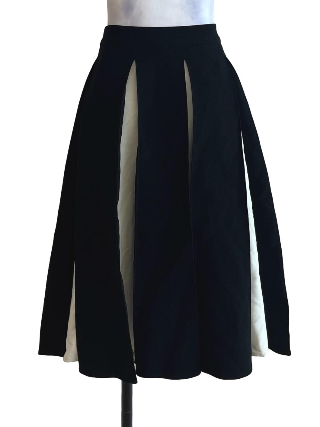 Black High-Waisted A-Line Skirt