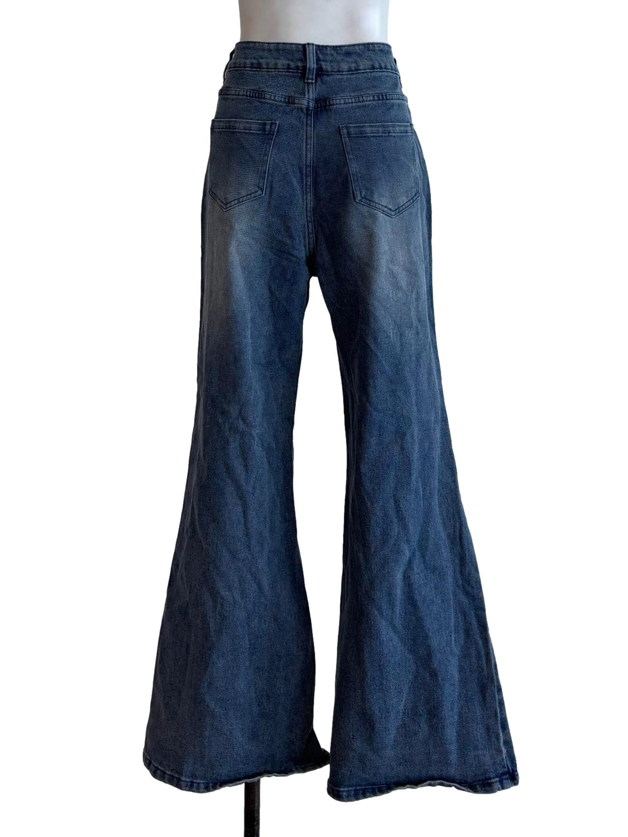 Denim Blue Washed Bootcut Jeans