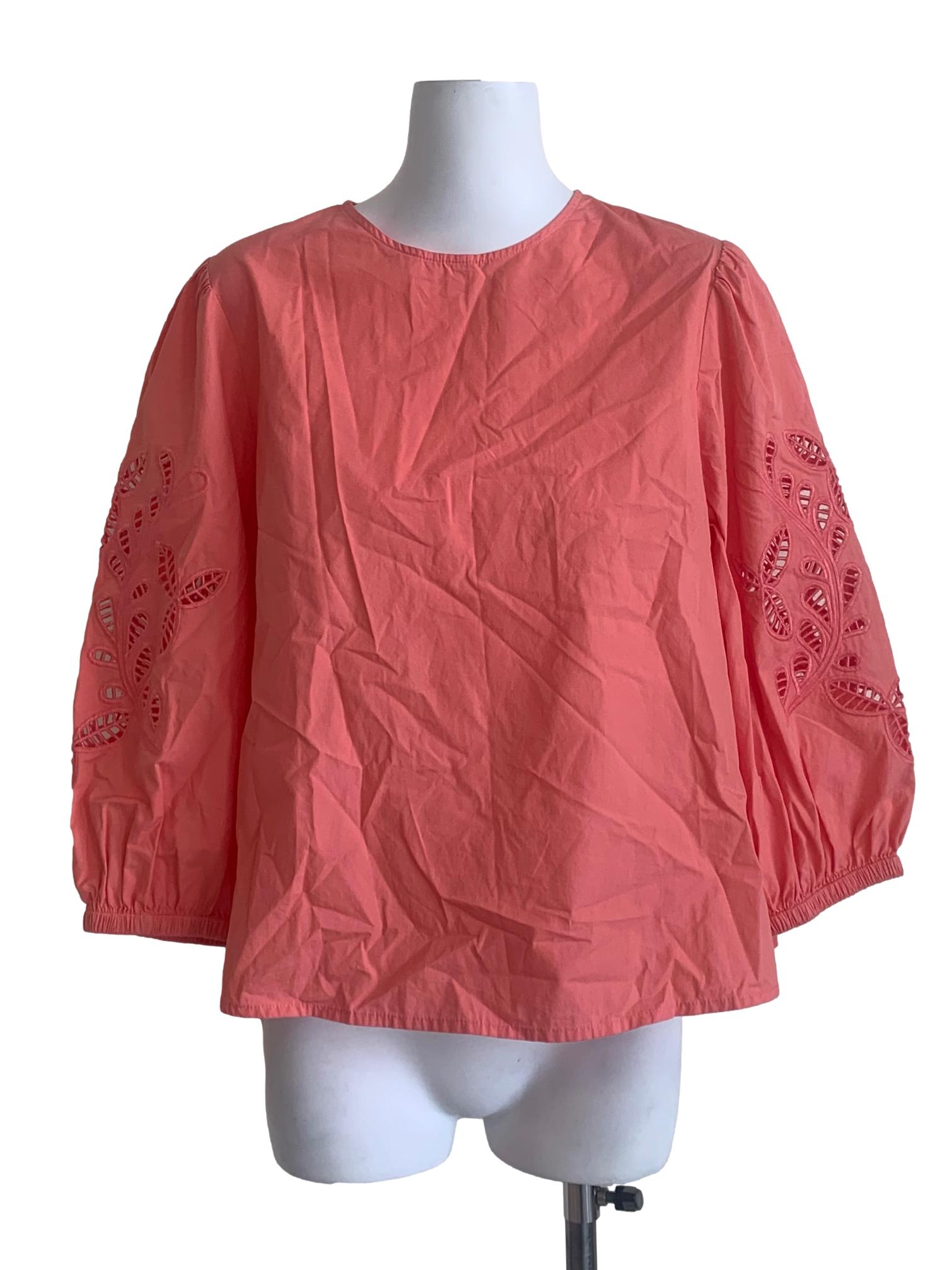 Coral Pink Bishop Sleeves Top
