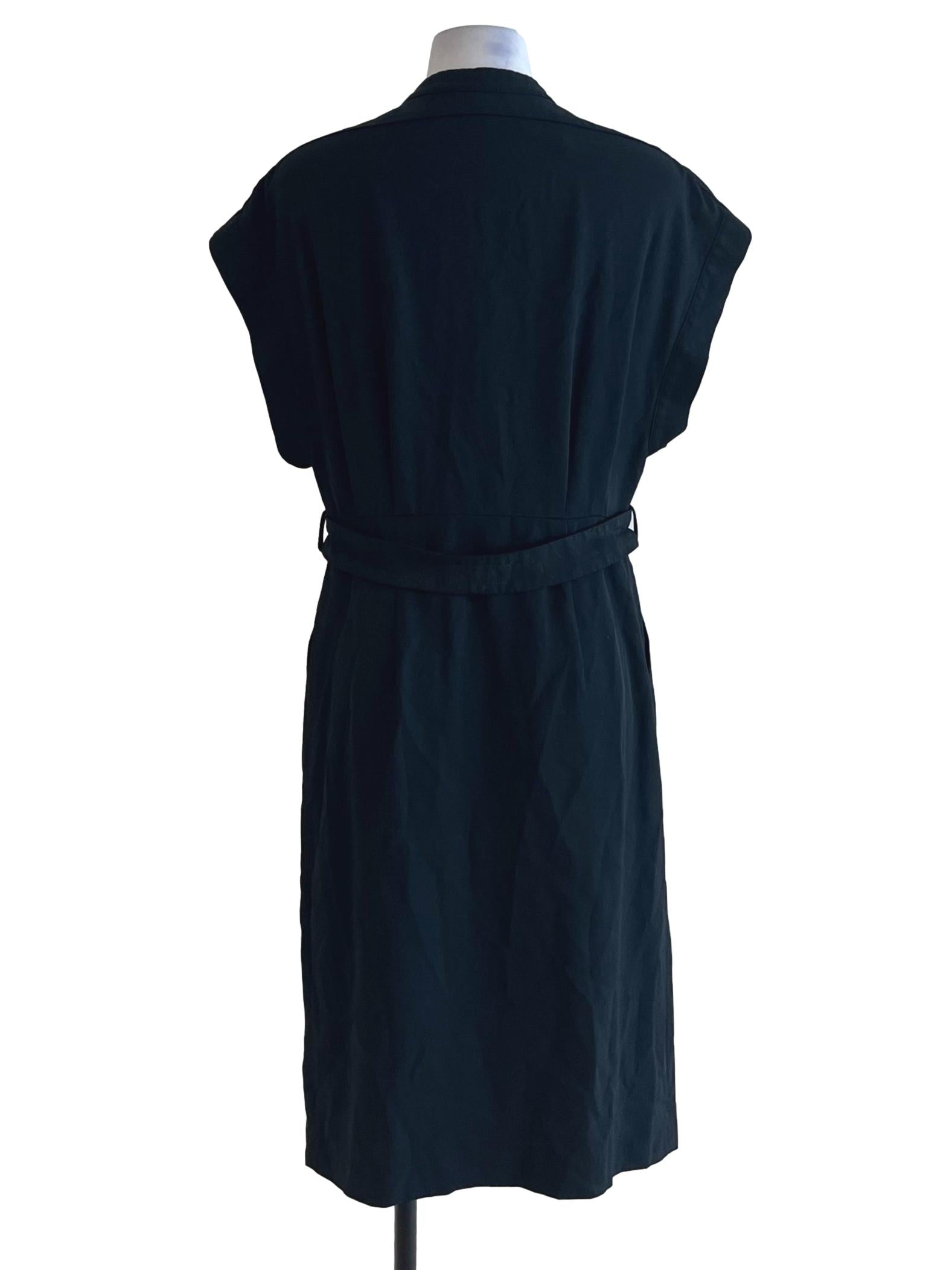 Black Button Front Dress