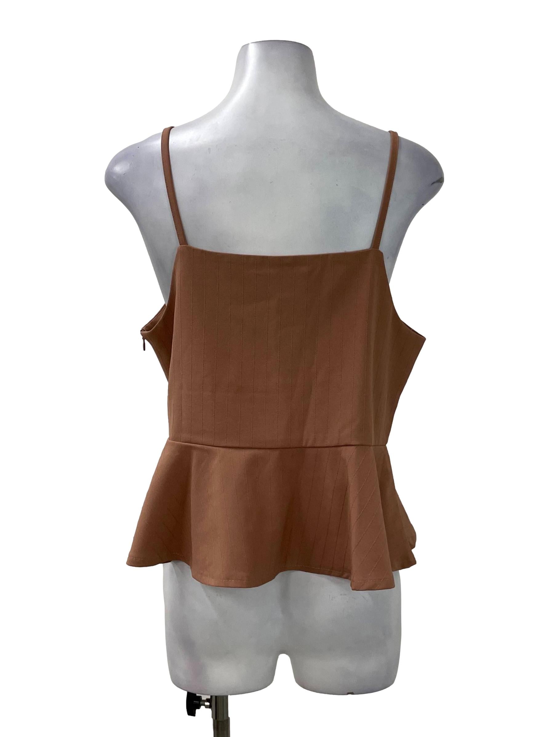 Dark Pink Peplum Crop Top