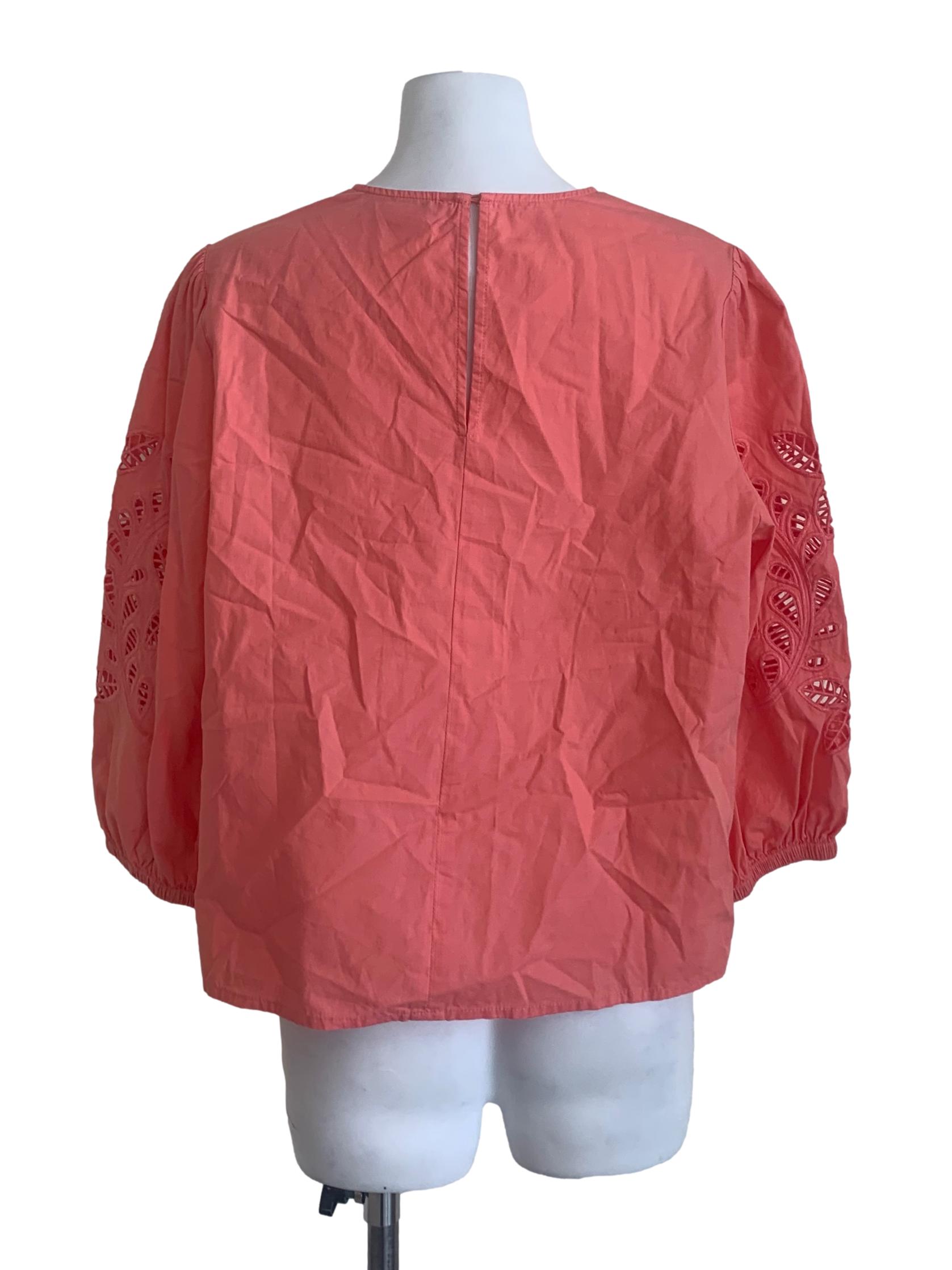 Coral Pink Bishop Sleeves Top