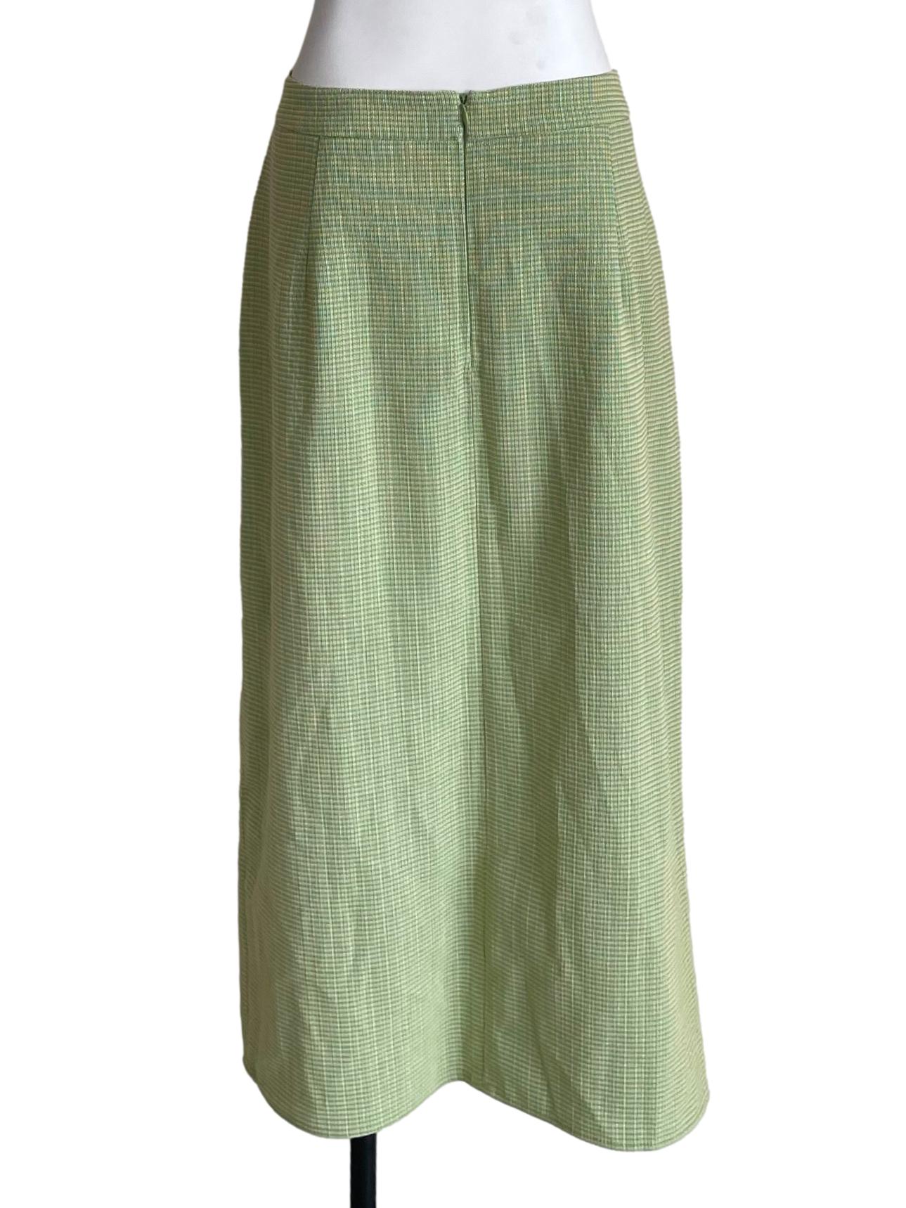 Light Green Tweed Slit Skirt