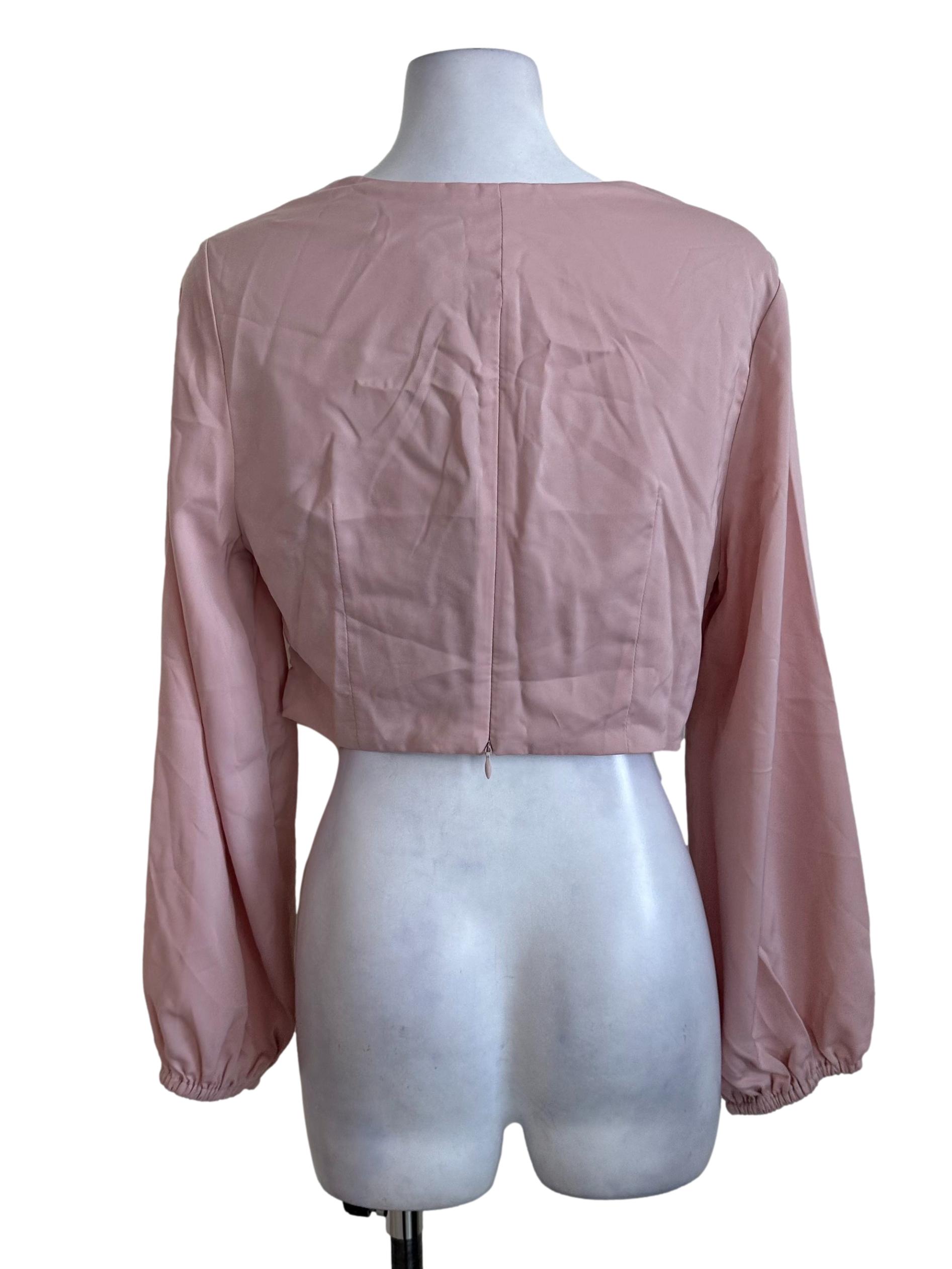 Dusty Pink Long Sleeve Knot Top
