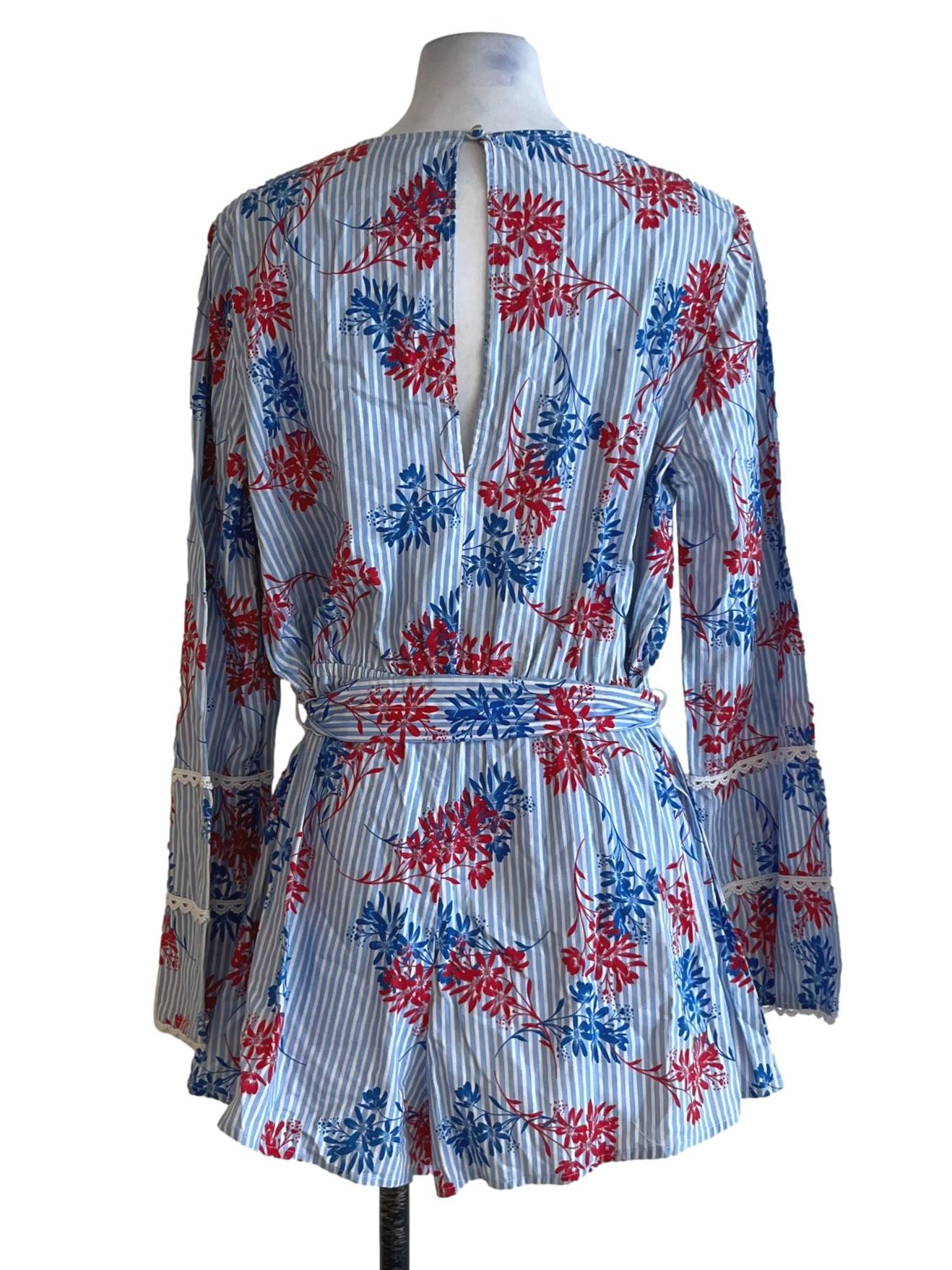 Blue Floral Romper