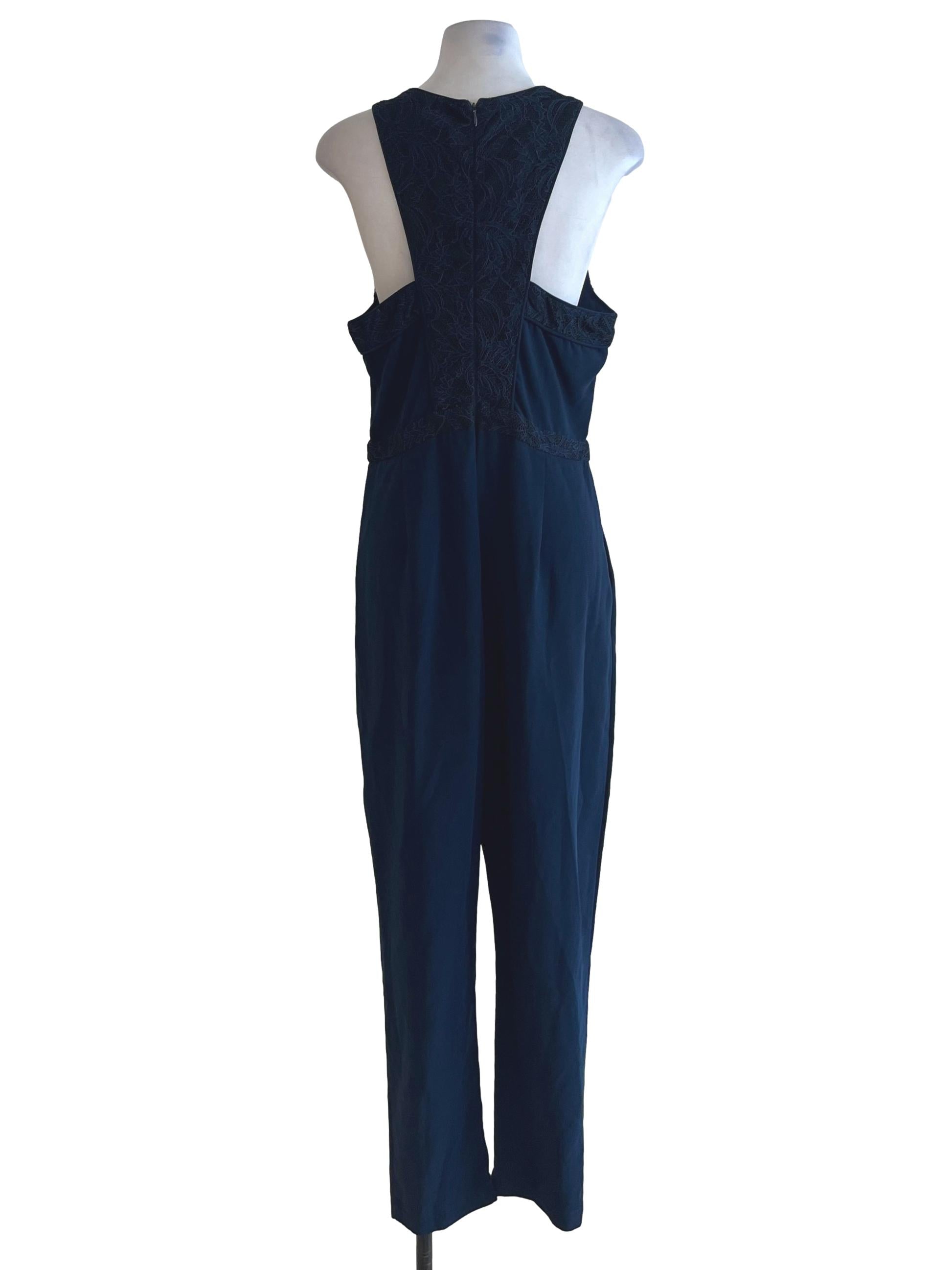 Navy Blue V-Neckline Jumpsuit