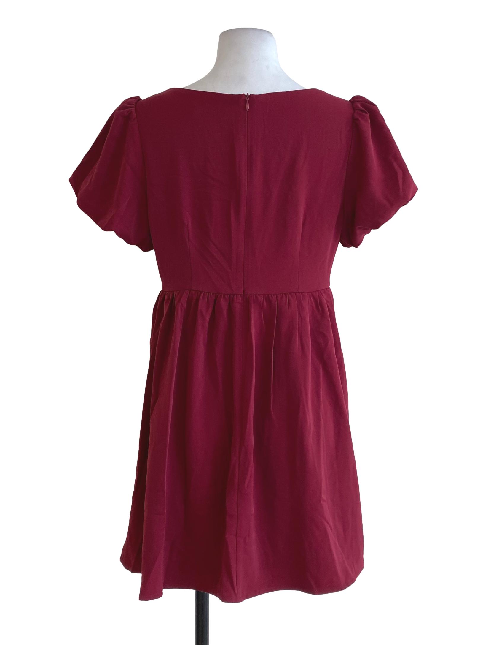Red Blouson Mini Dress