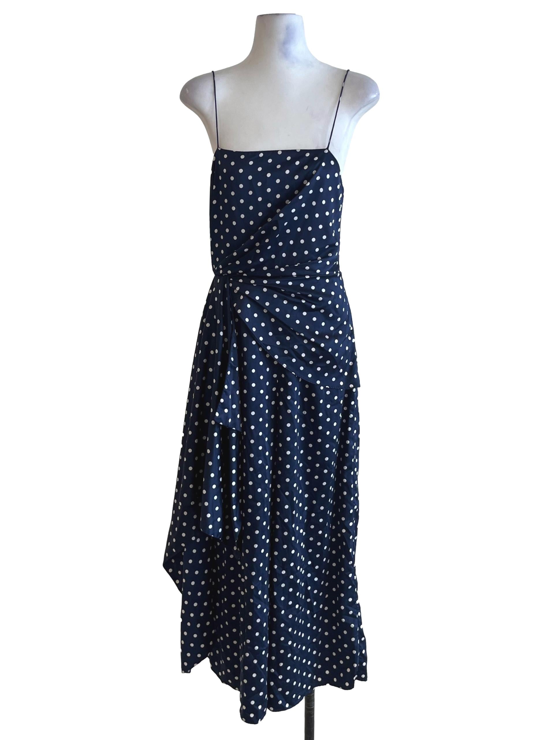 Navy Blue Polka Dot Jumpsuit