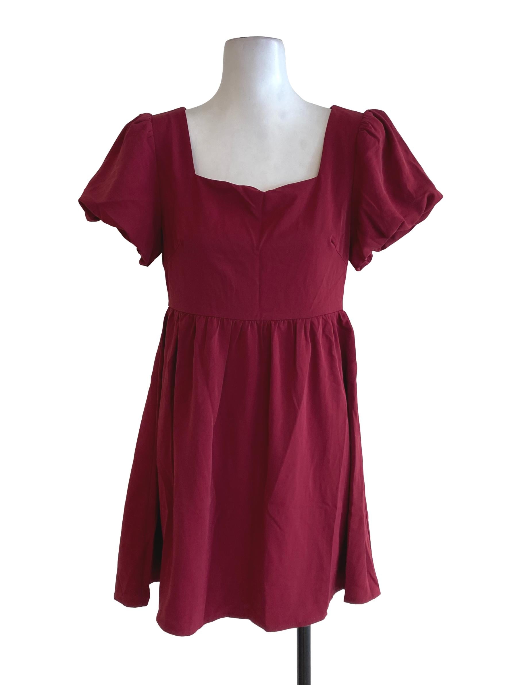 Red Blouson Mini Dress