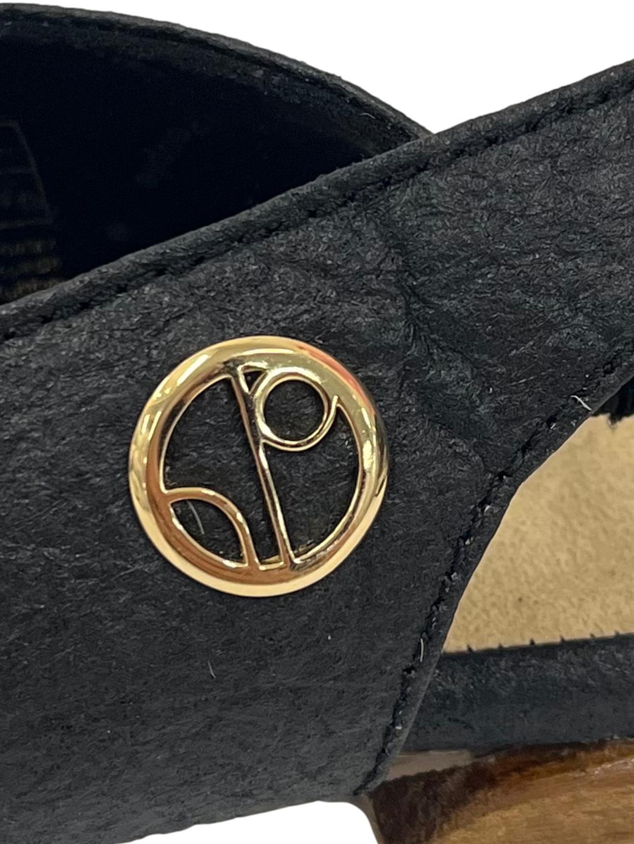 Charcoal Black Cannes Slingback Flat