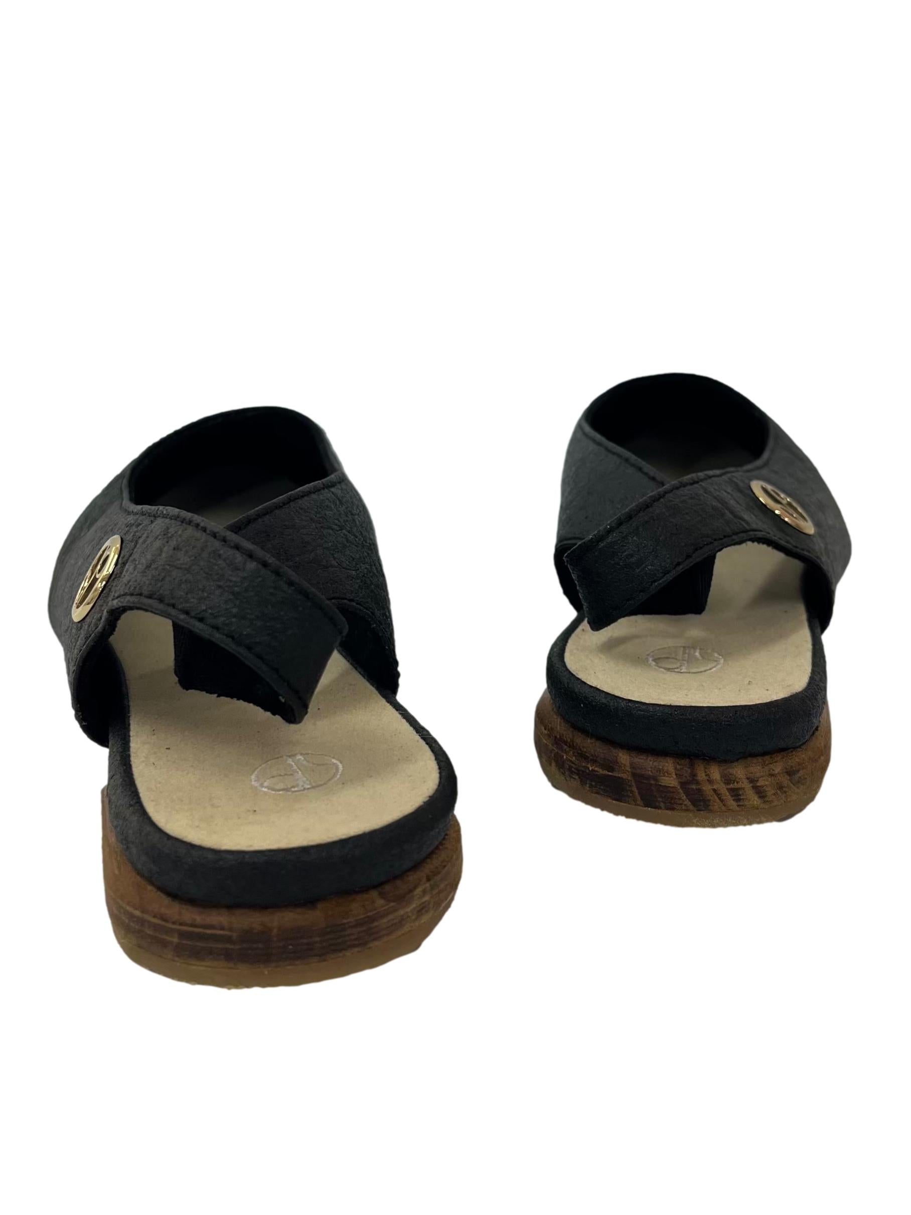 Charcoal Black Cannes Slingback Flat