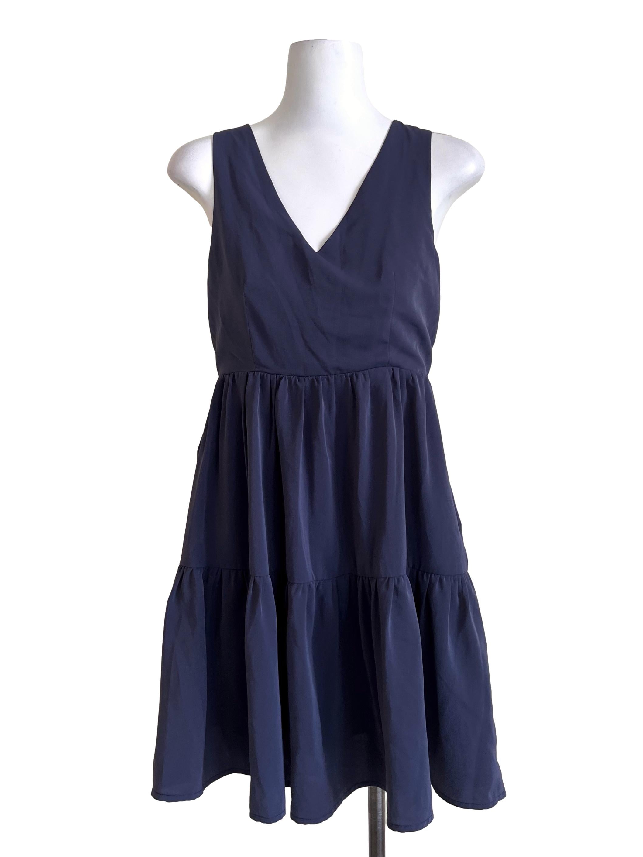 Navy Blue Tiered Dress TTR