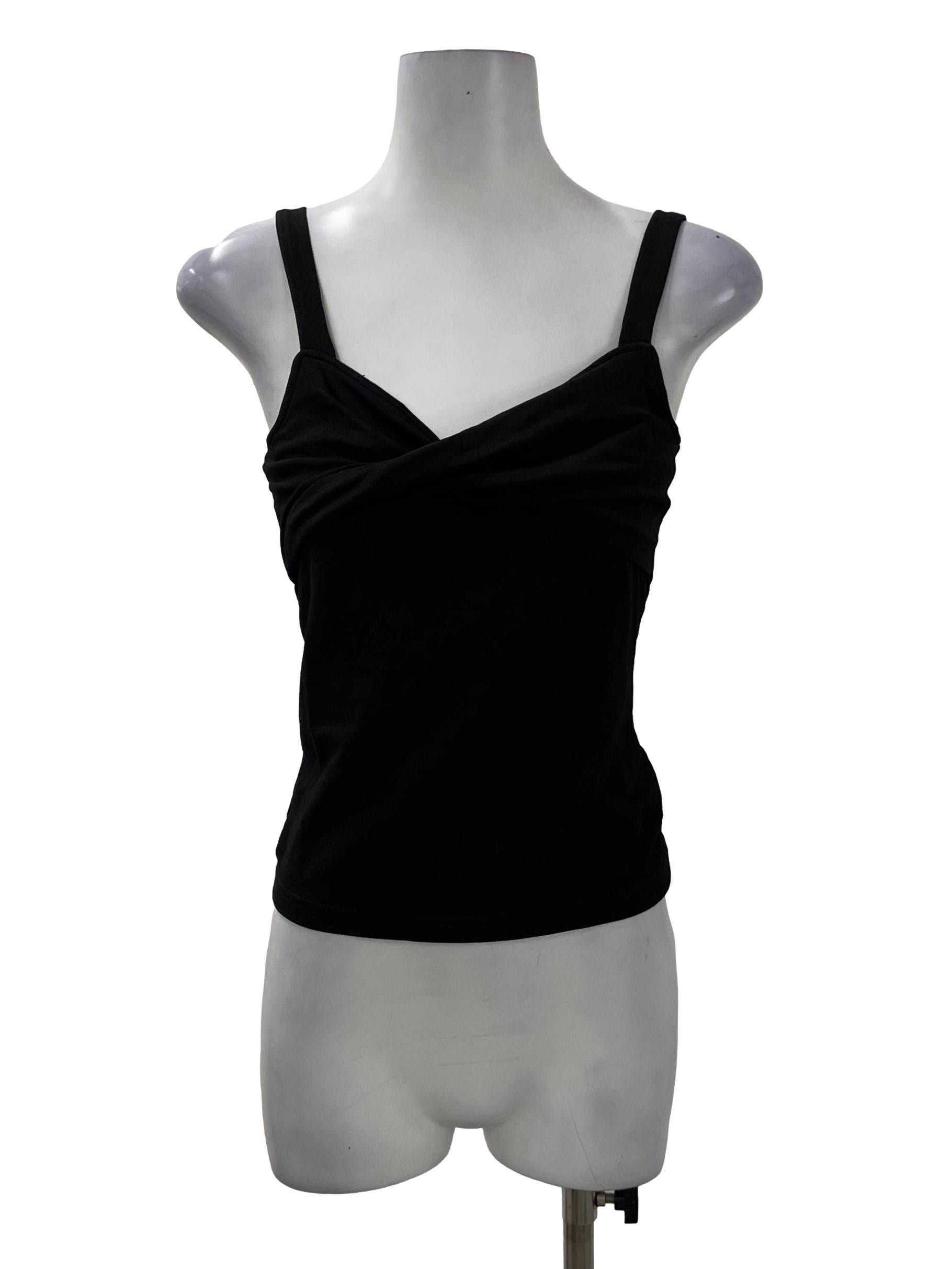 Black Front Twist Top