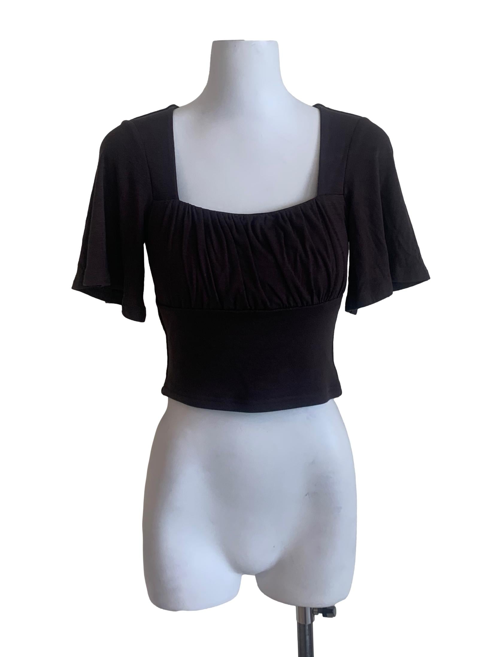 Umber Brown Square Neck Top