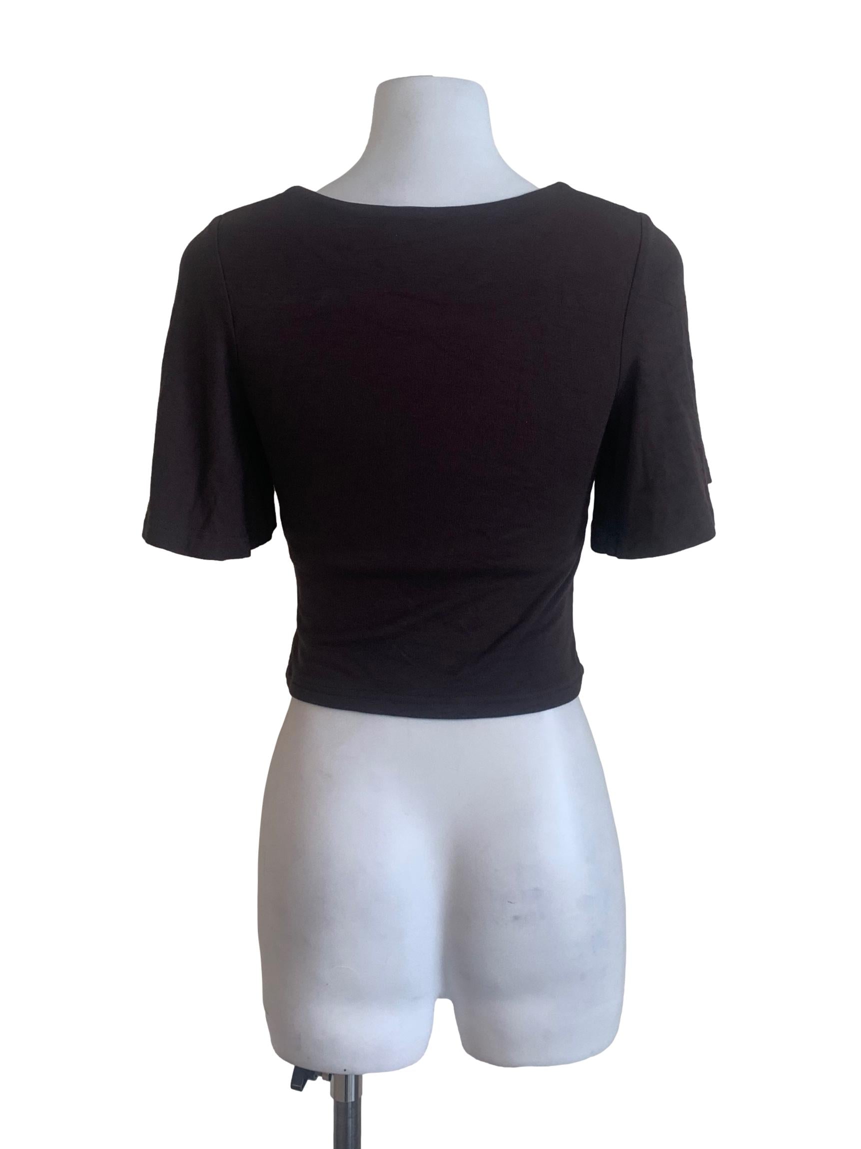 Umber Brown Square Neck Top