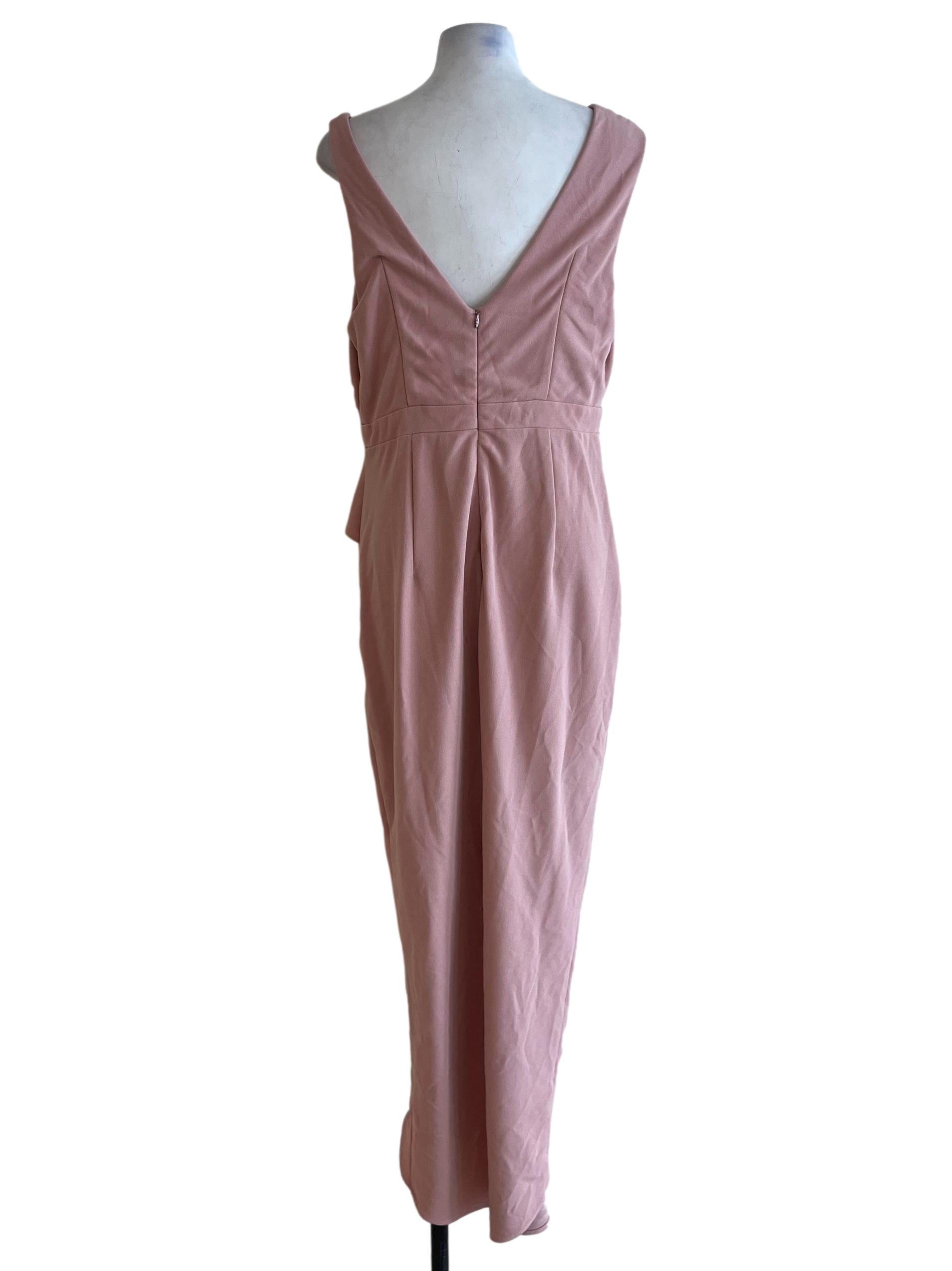 Blush Pink V-Neckline Babydoll Dress
