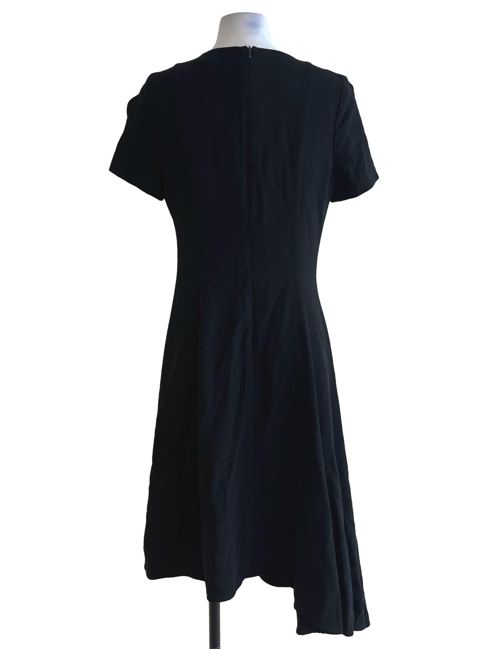 Black Round Neck Asymmetric Dress